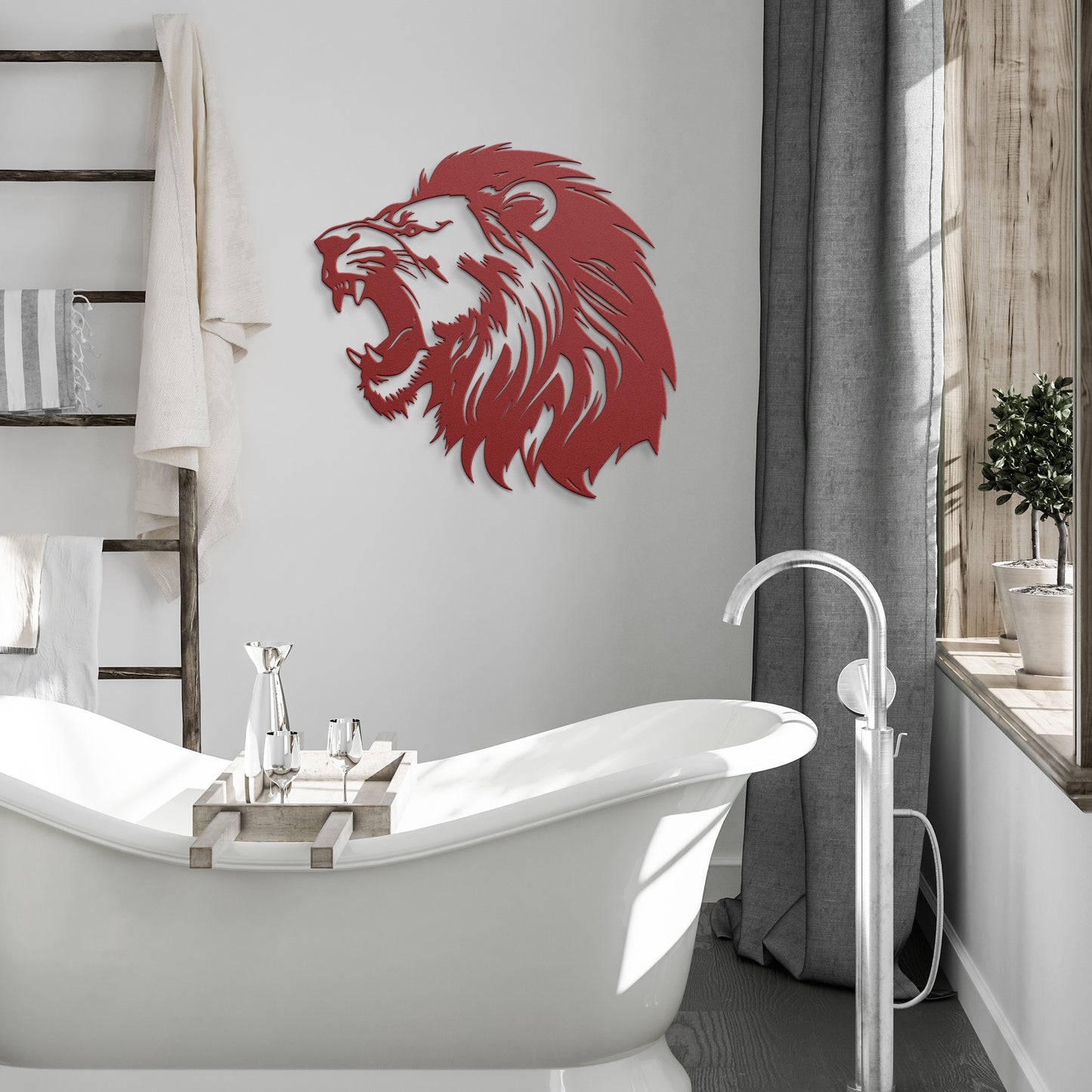 Lion Head Silhouette Metal Artwork, Metal Wall Hangings, Office Wall Art, Animal Wall decor, King of the Jungle