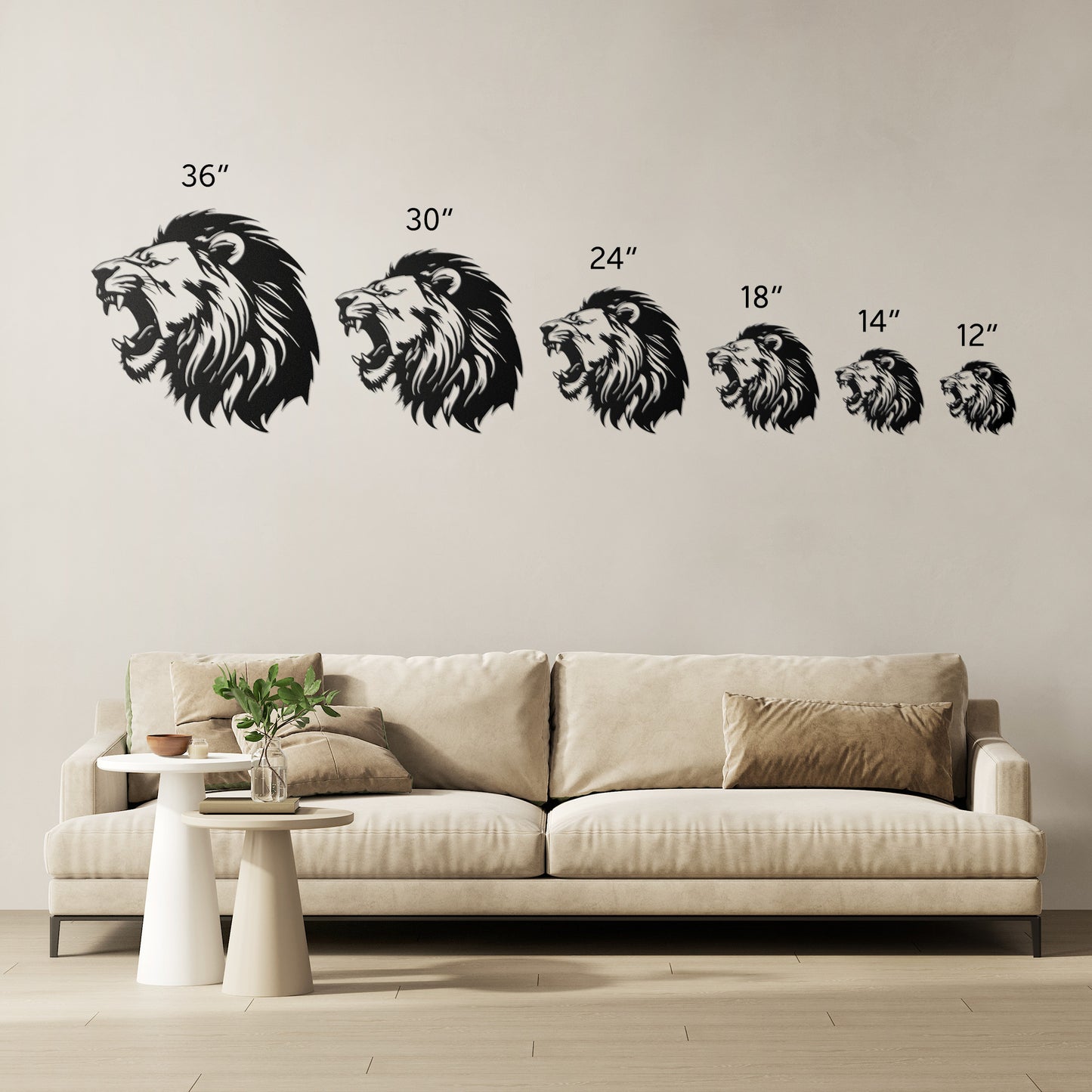 Lion Head Silhouette Metal Artwork, Metal Wall Hangings, Office Wall Art, Animal Wall decor, King of the Jungle