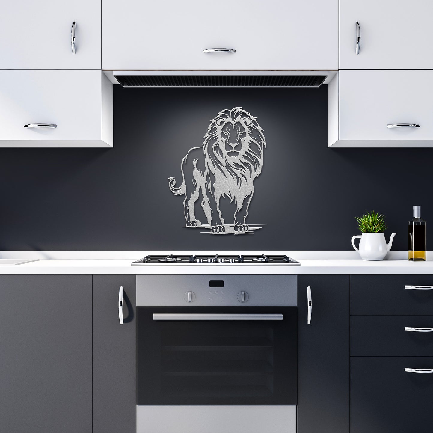 Lion Silhouette Metal Artwork, Metal Wall Hangings, Office Wall Art, Animal Wall decor, King of the Jungle