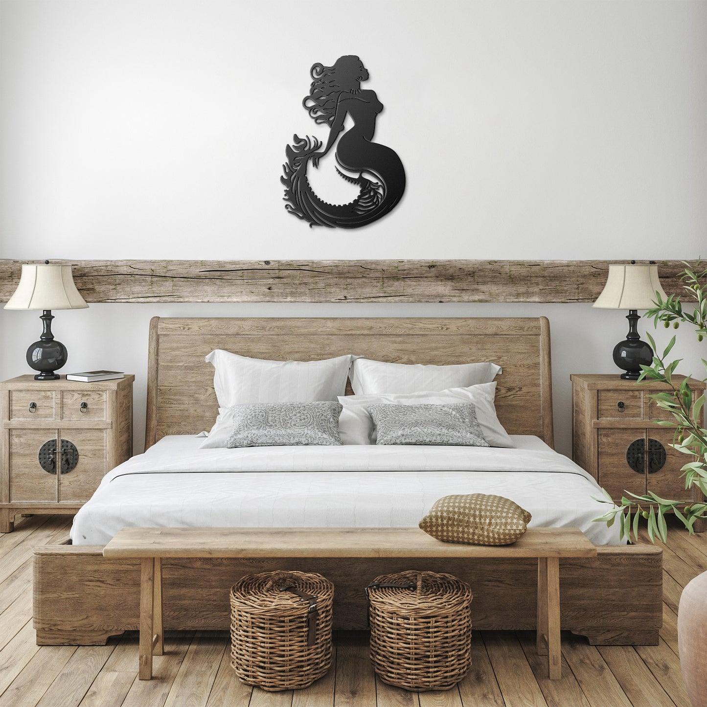 Metal Mermaid Wall Art Decor, Mermaid Sign, Poolside Sign, Nautical Decor, Beach House Decor