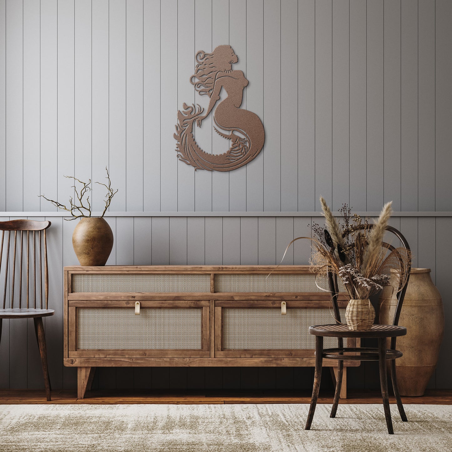 Metal Mermaid Wall Art Decor, Mermaid Sign, Poolside Sign, Nautical Decor, Beach House Decor