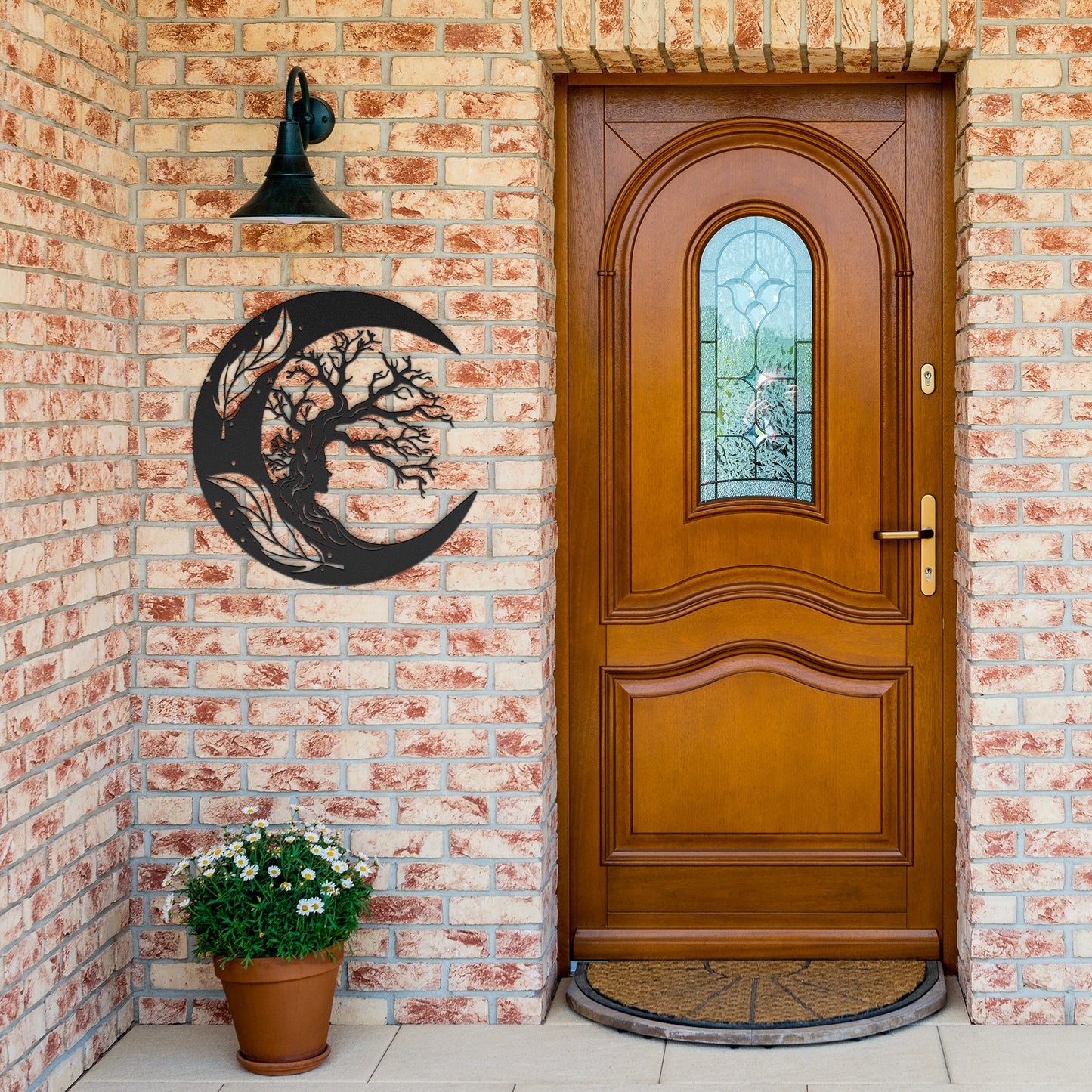 Moon, Tree & Girl Metal Wall Art, Moon Witch Art, Woman And Moon Art, Celestial Art, Home Decor