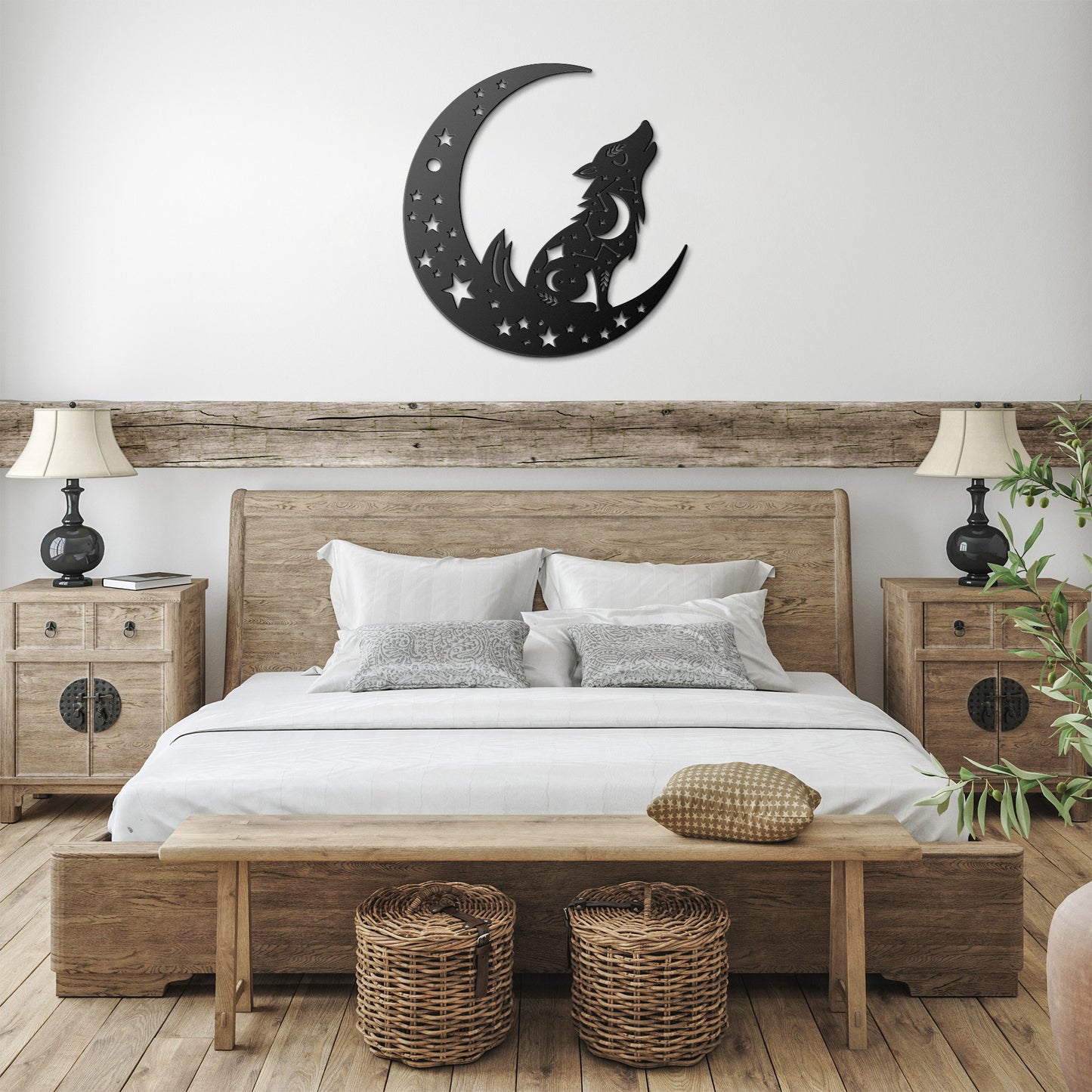Moon & Fox Metal Wall Art, Moon Art, Fox And Moon Art, Celestial Art, Home Decor
