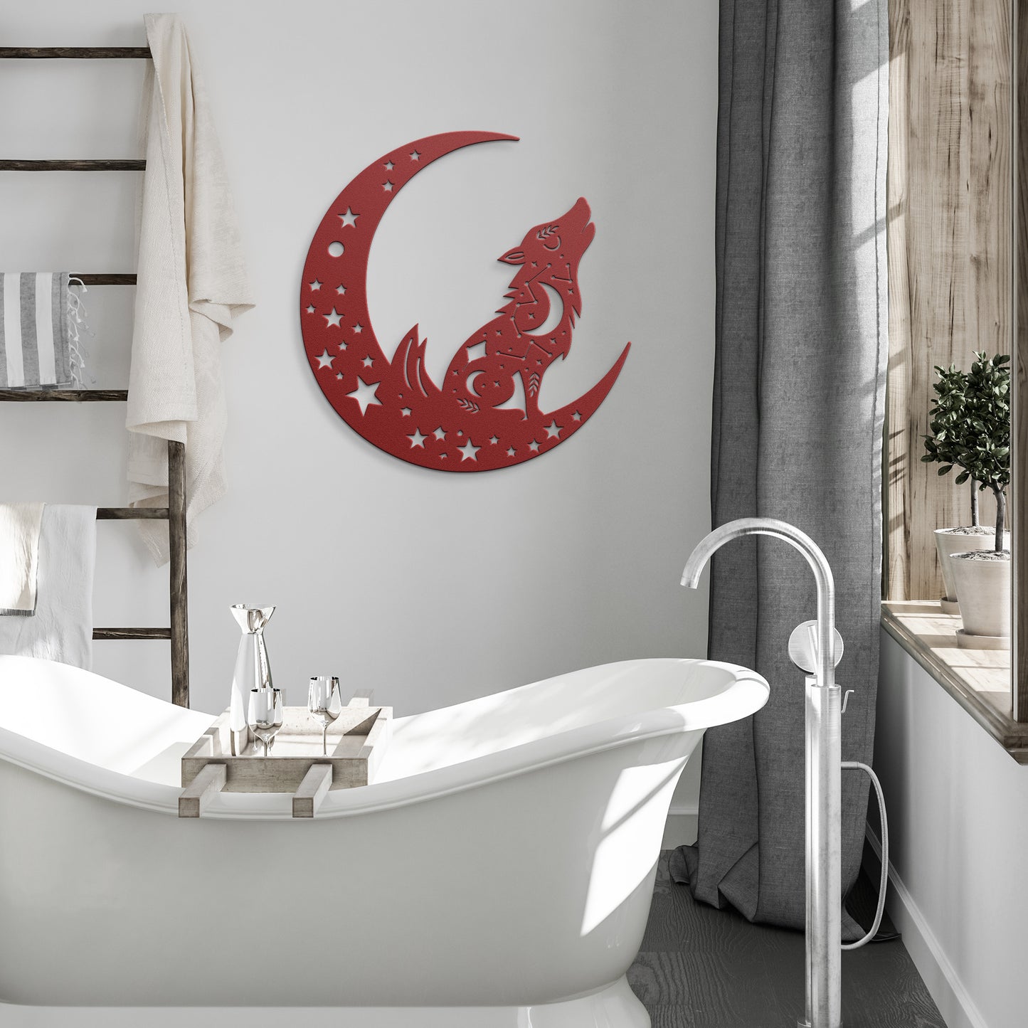 Moon & Fox Metal Wall Art, Moon Art, Fox And Moon Art, Celestial Art, Home Decor