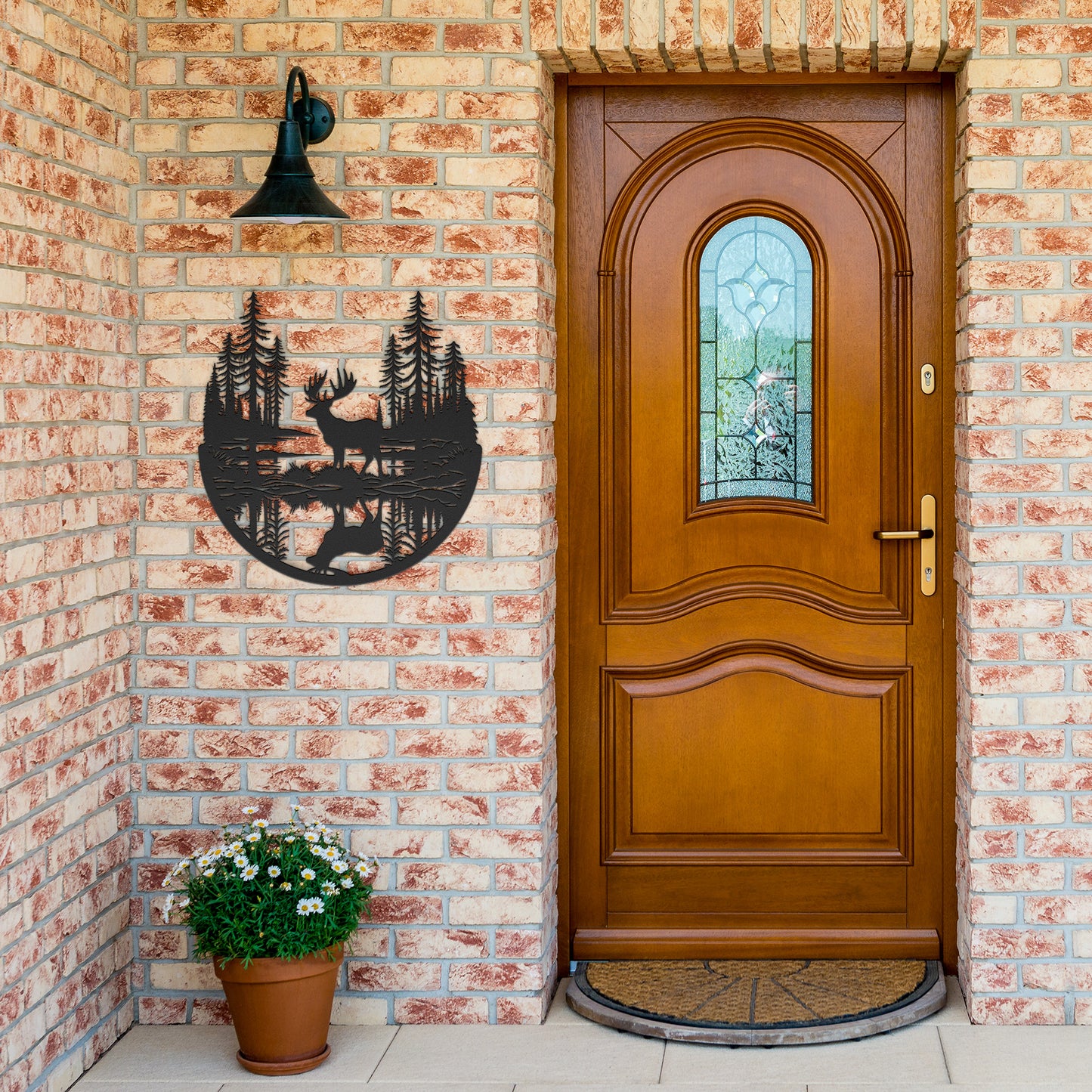 Moose In A Forest Scene Metal Sign, Moose Cabin Metal Outdoor Sign, Hunting Sign