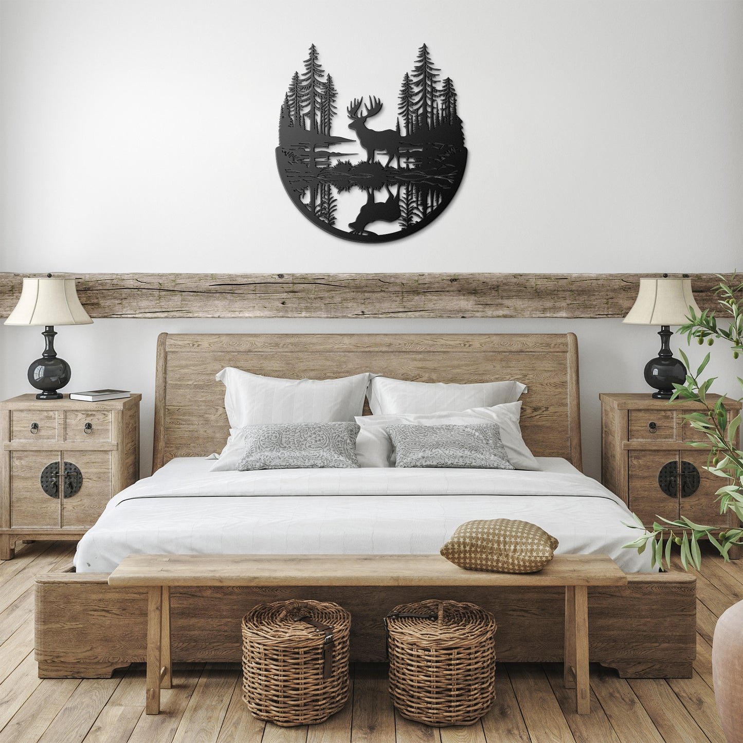 Moose In A Forest Scene Metal Sign, Moose Cabin Metal Outdoor Sign, Hunting Sign