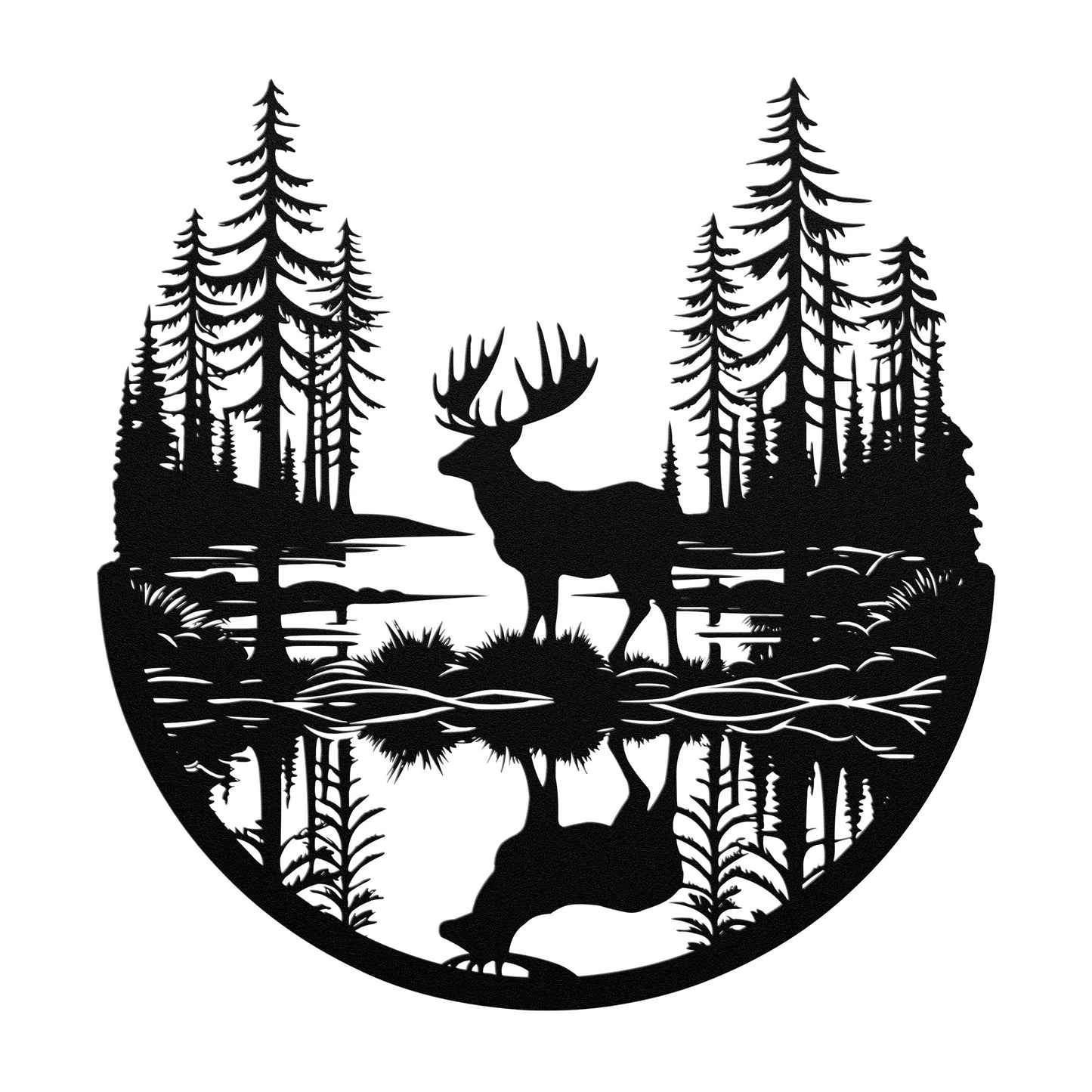Moose In A Forest Scene Metal Sign, Moose Cabin Metal Outdoor Sign, Hunting Sign