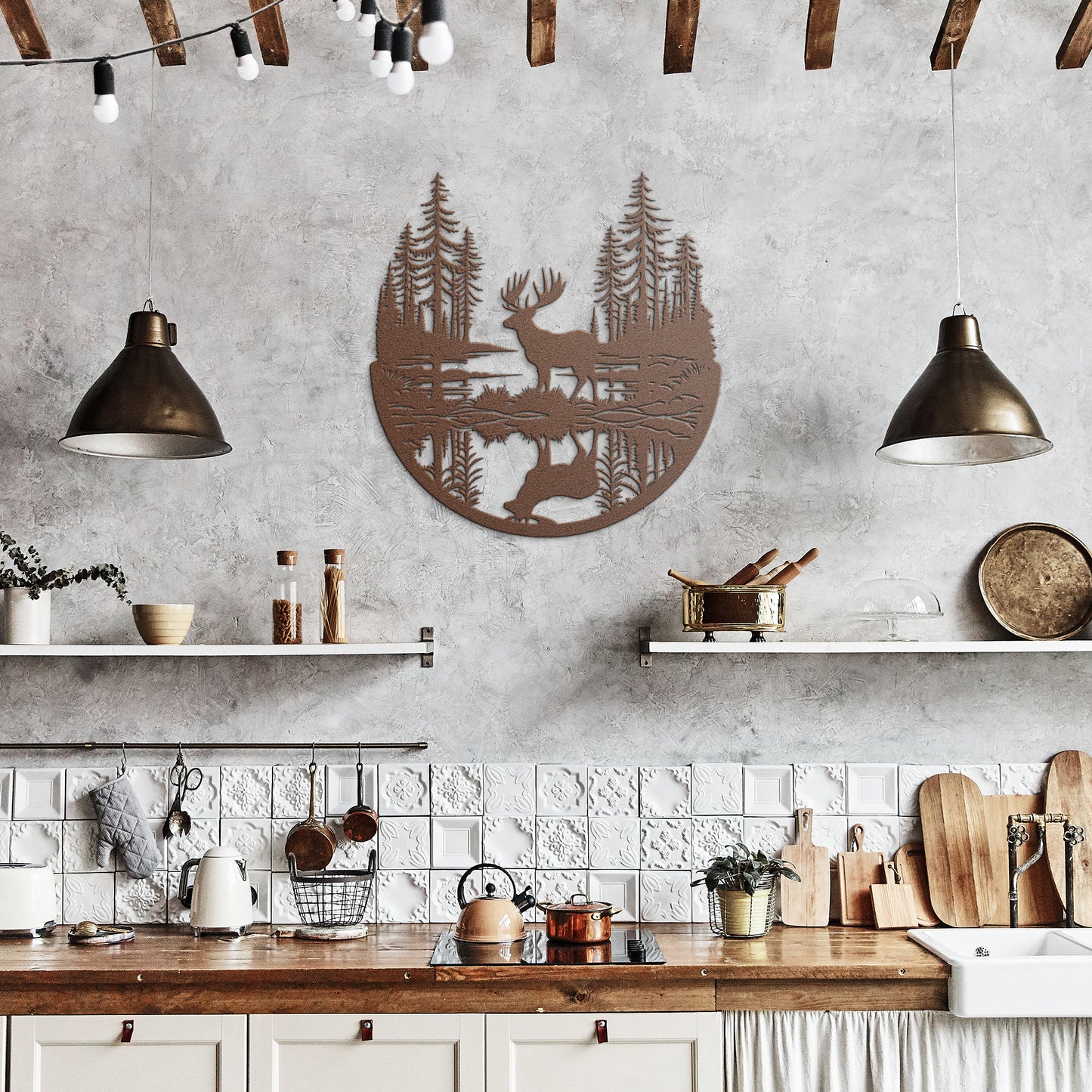 Moose In A Forest Scene Metal Sign, Moose Cabin Metal Outdoor Sign, Hunting Sign