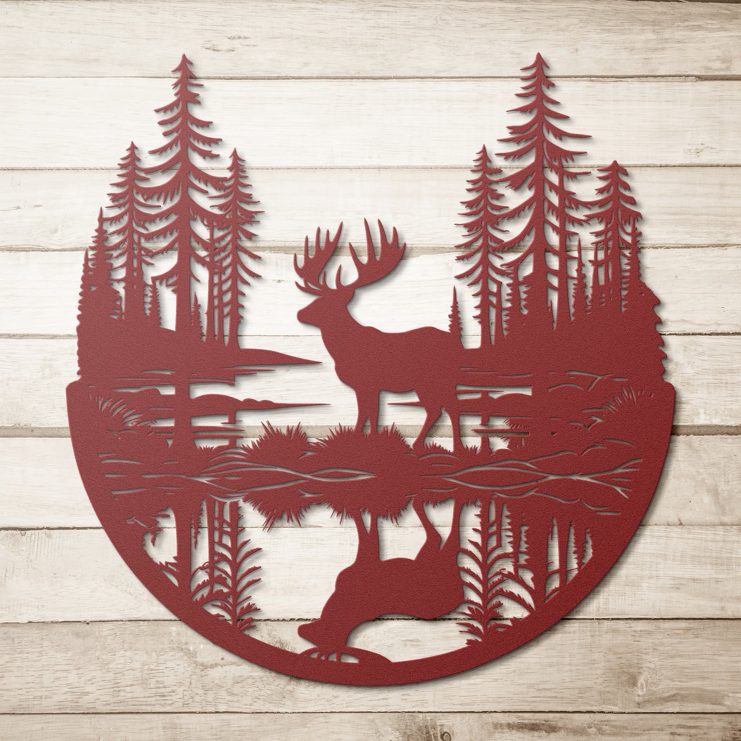 Moose In A Forest Scene Metal Sign, Moose Cabin Metal Outdoor Sign, Hunting Sign