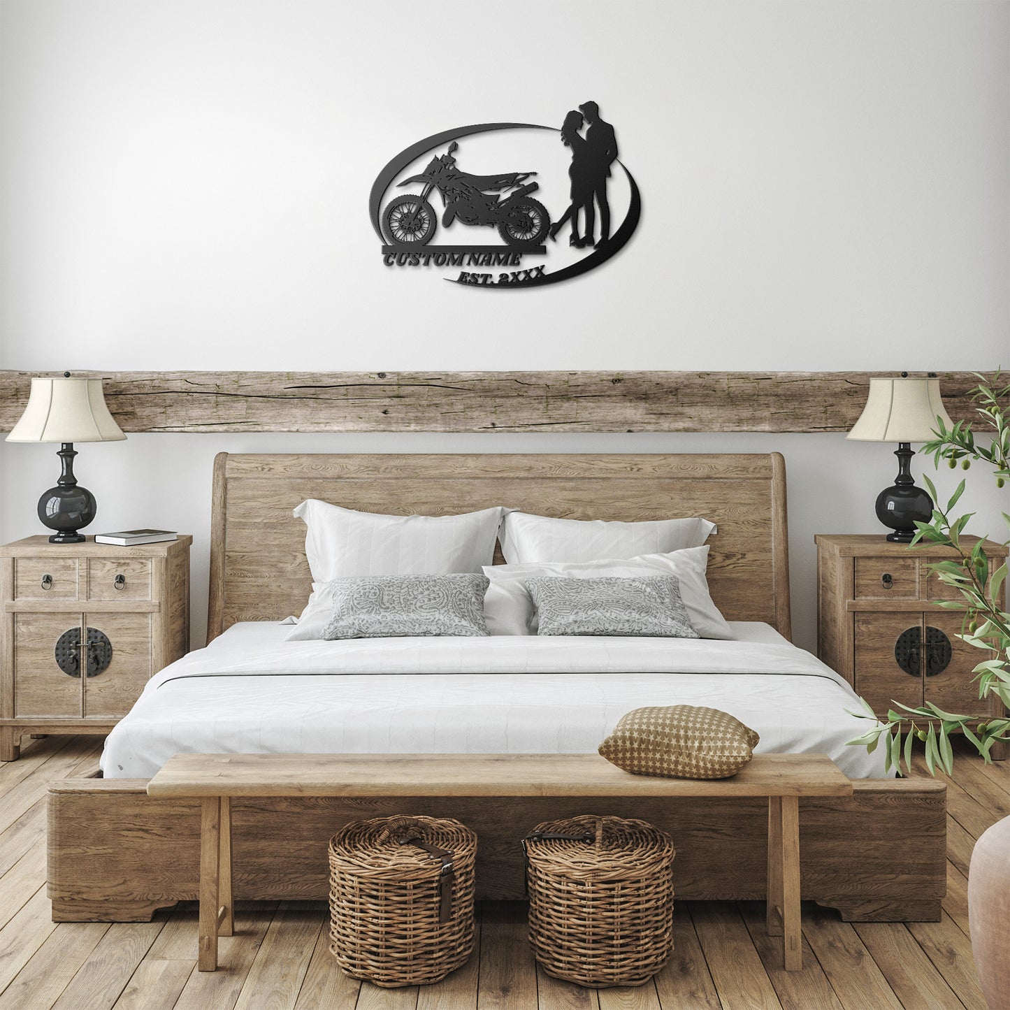Motorcycle Couple Metal Sign, dirt bike, Boyfriend Girlfriend Gift, Anniversary Gift, Biker Husband Wife Gift, Christmas Gift