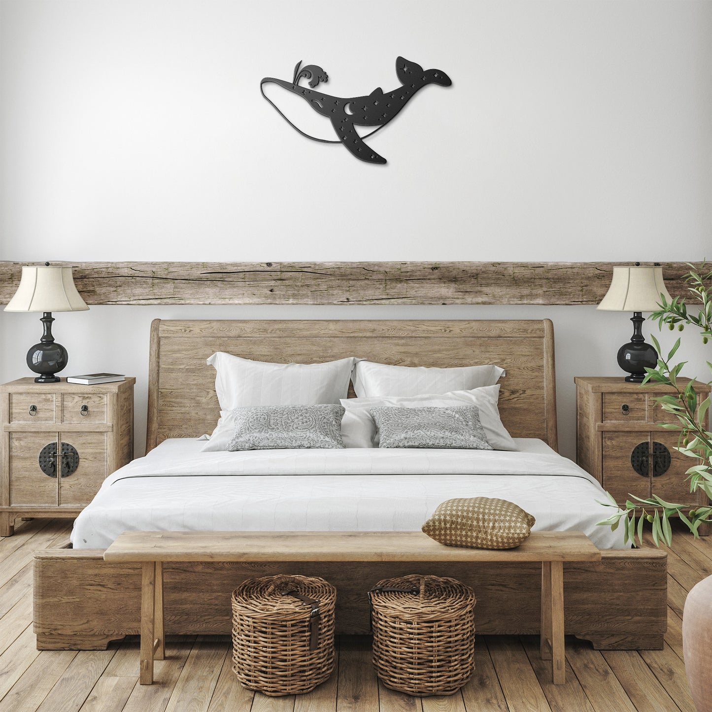 Orca Whale celestial metal sign, Celestial Art, Home Decor, Metal Sign Wall Art