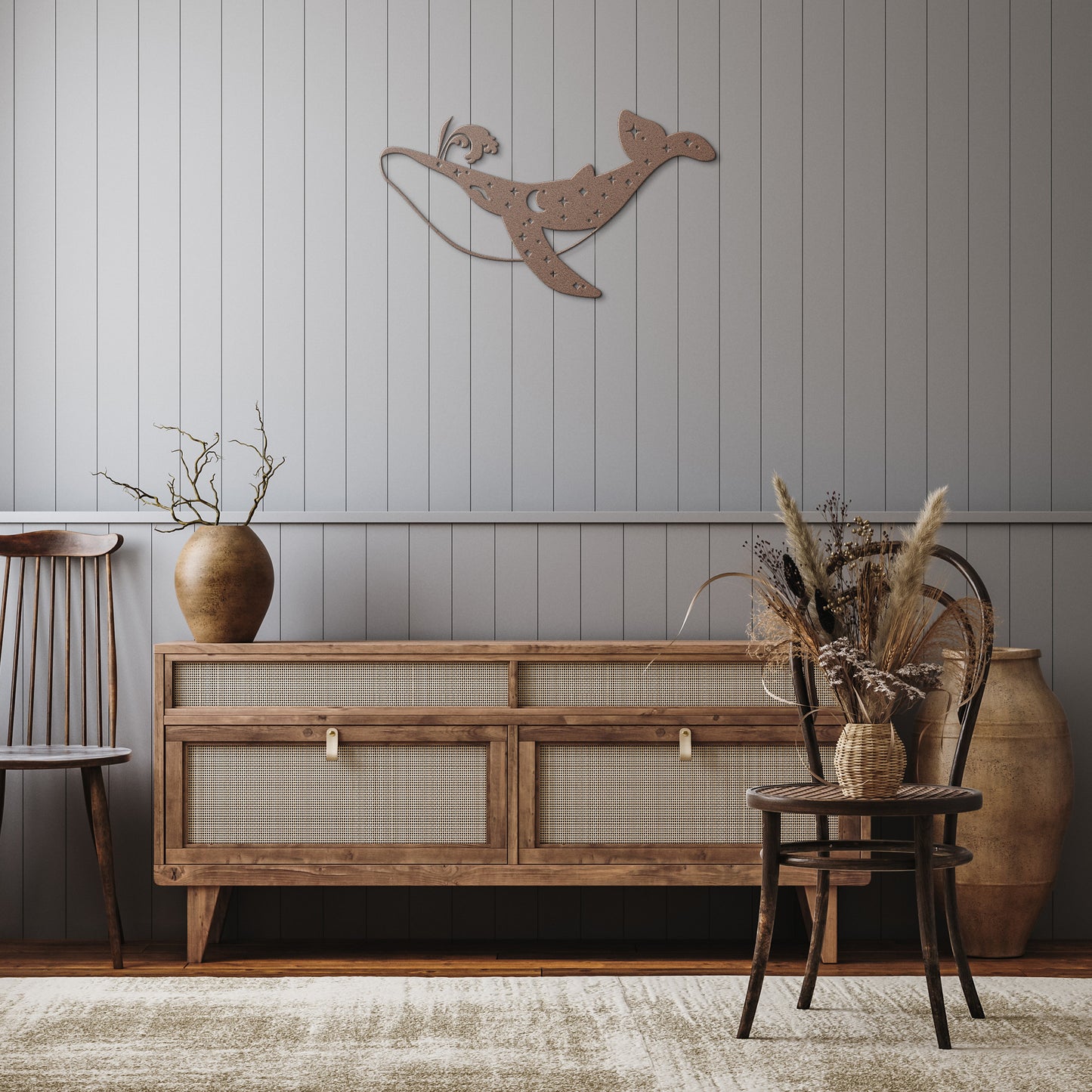 Orca Whale celestial metal sign, Celestial Art, Home Decor, Metal Sign Wall Art