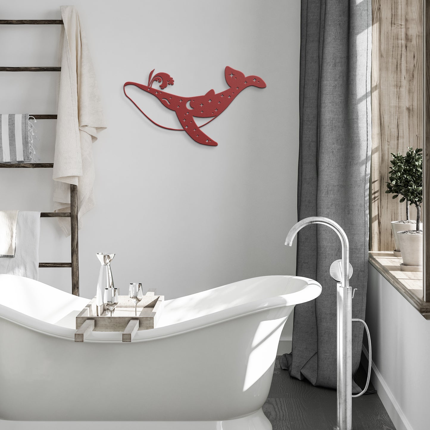 Orca Whale celestial metal sign, Celestial Art, Home Decor, Metal Sign Wall Art