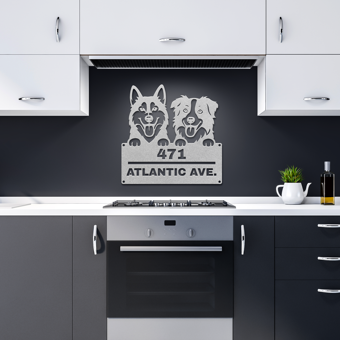 Peeking_Dog_Metal_Address_Sign_Silver_Dark_Kitchen_Mockup.png_15677872