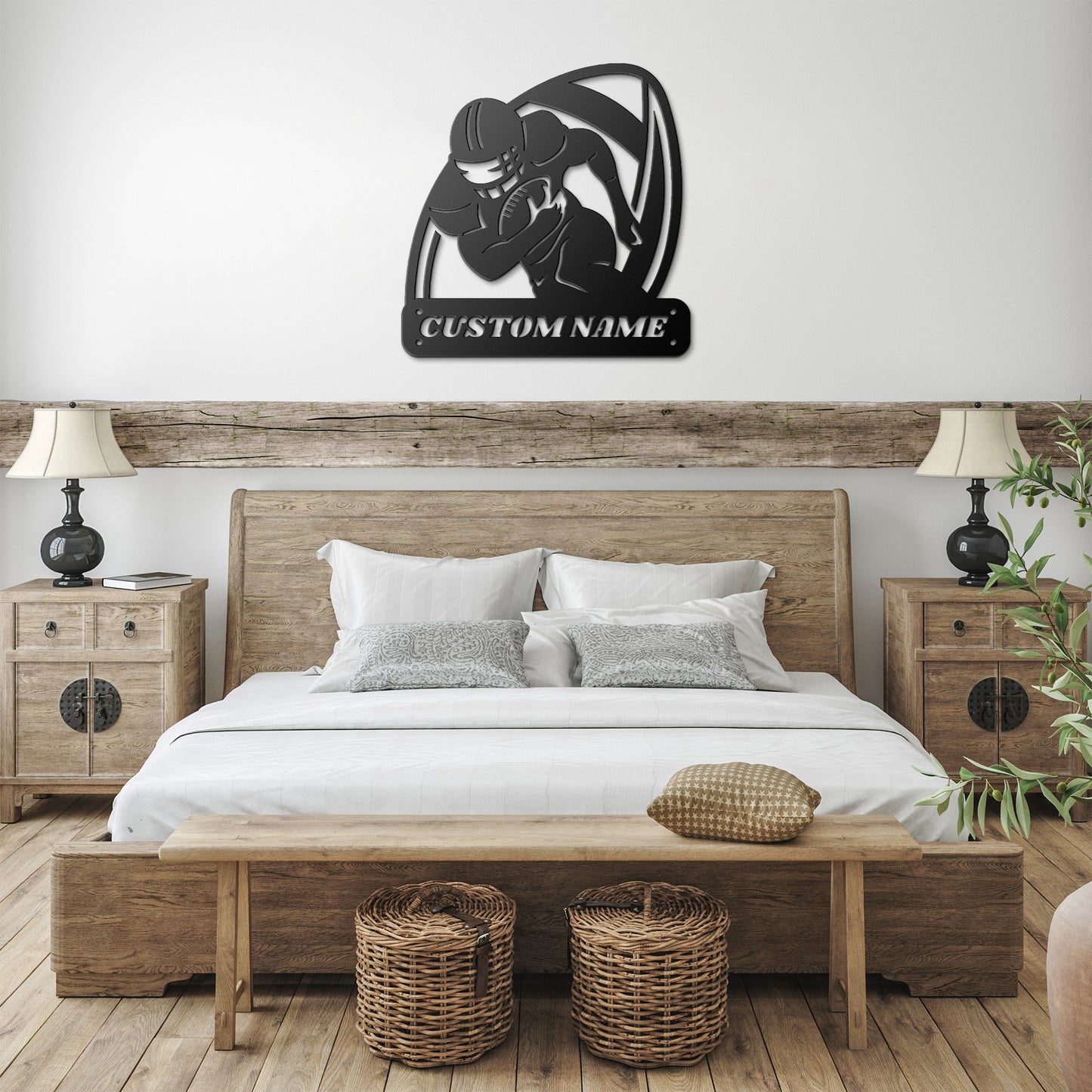 Personalized American Football Player Name, Custom Football Monogram Metal Sign, Football Gift, Personalized Name Sign