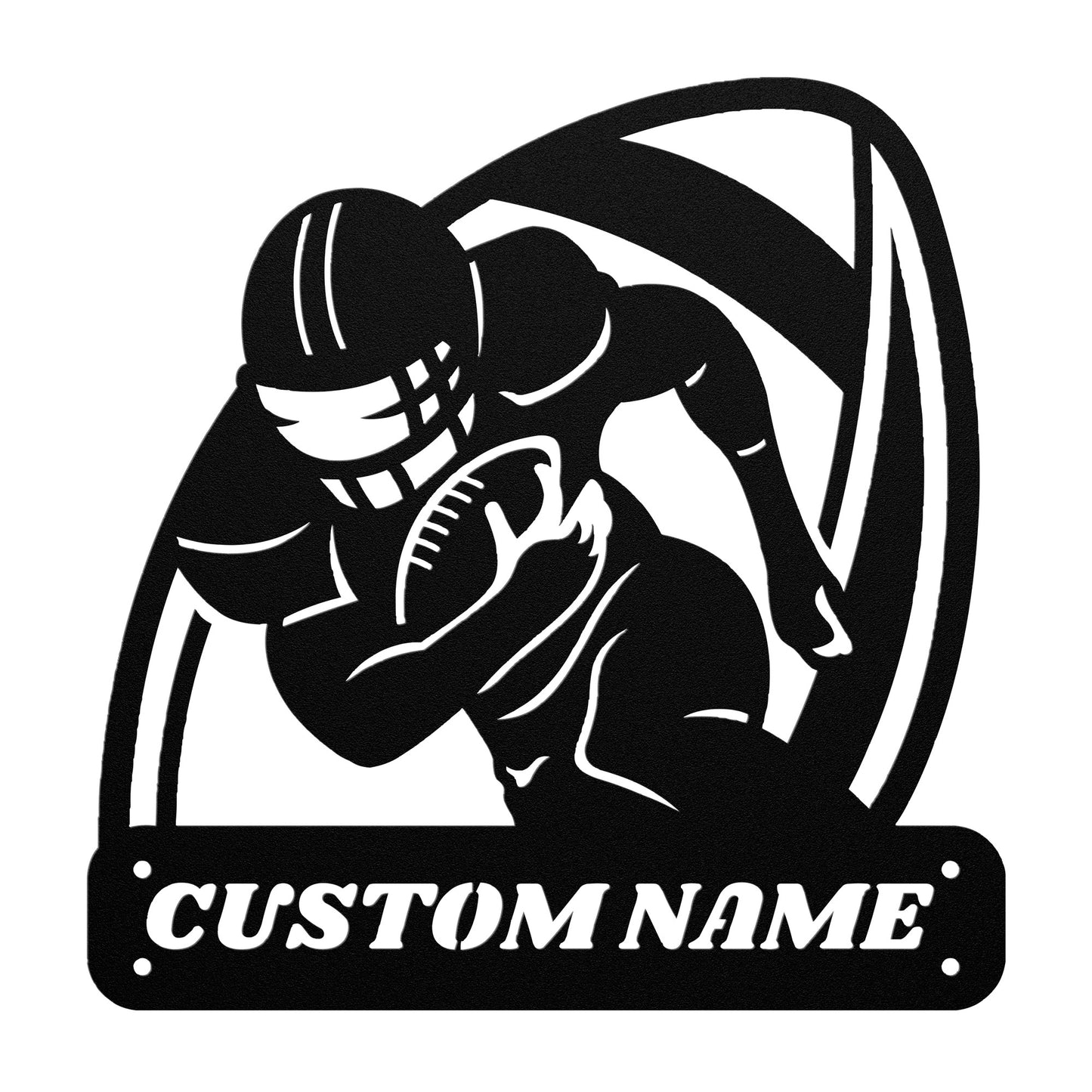 Personalized American Football Player Name, Custom Football Monogram Metal Sign, Football Gift, Personalized Name Sign