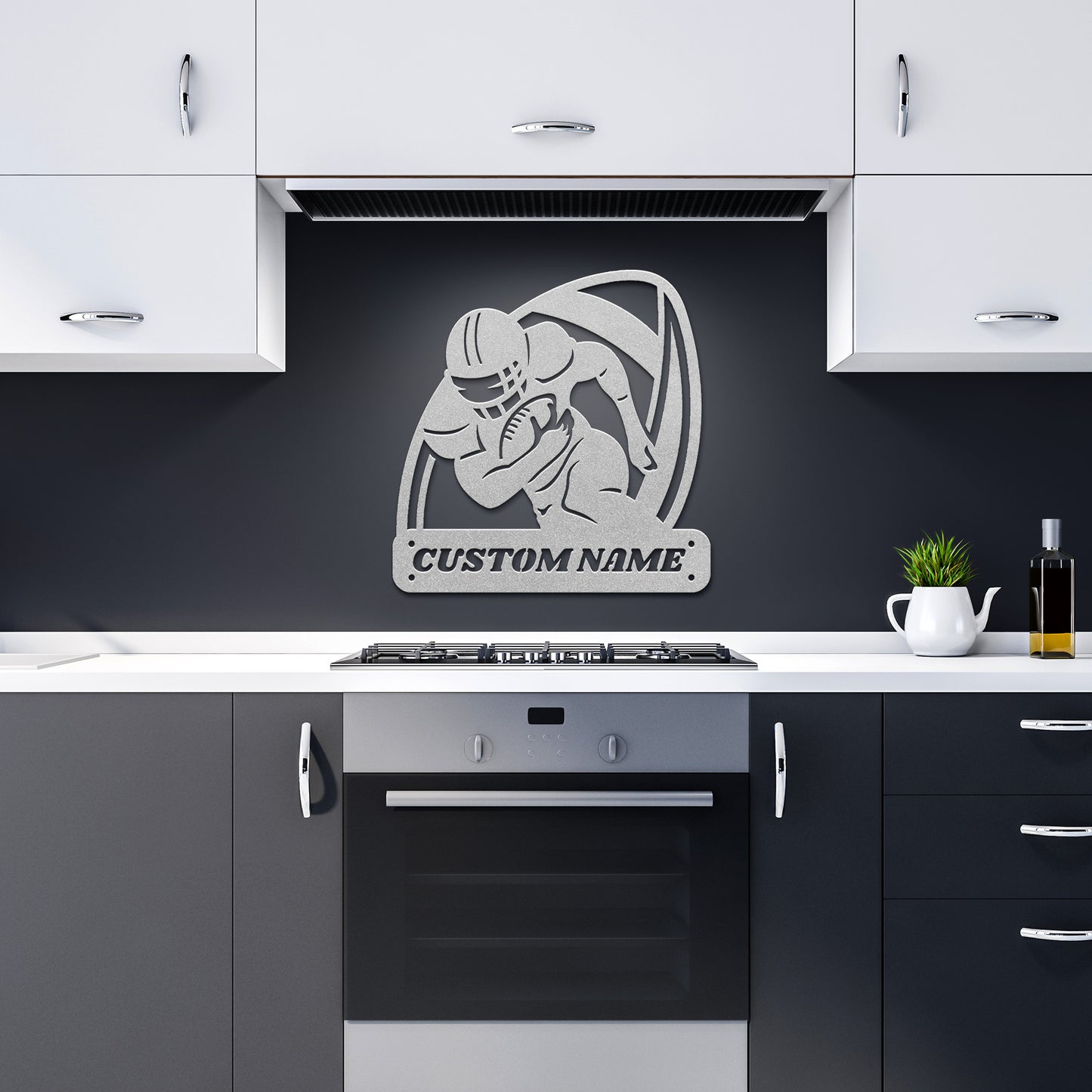 Personalized American Football Player Name, Custom Football Monogram Metal Sign, Football Gift, Personalized Name Sign