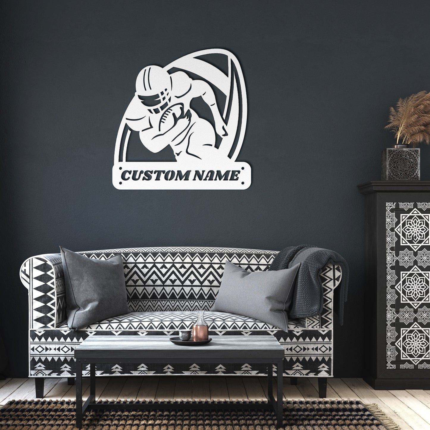 Personalized American Football Player Name, Custom Football Monogram Metal Sign, Football Gift, Personalized Name Sign