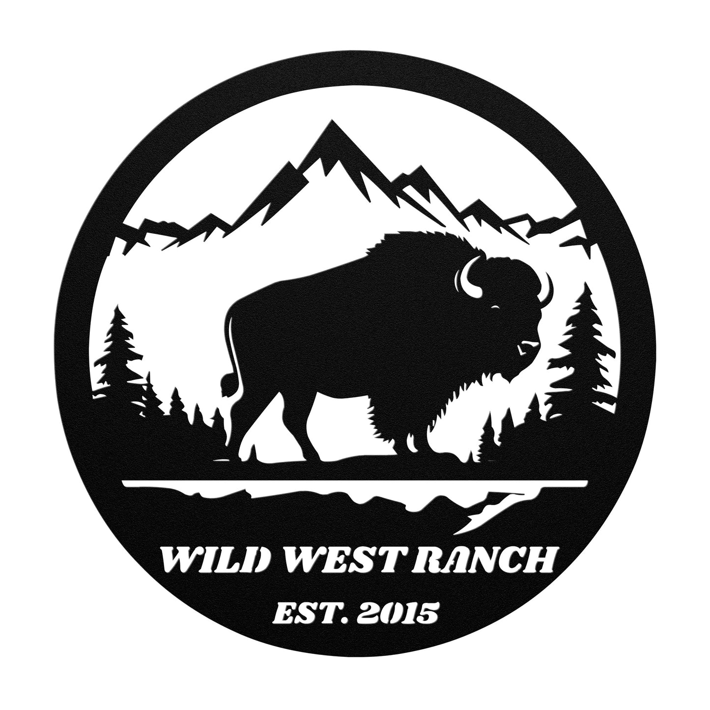 Personalized American bison metal sign, Buffalo Decor Cabin sign, Address Sign, Ranch Metal Sign, Farm Sign