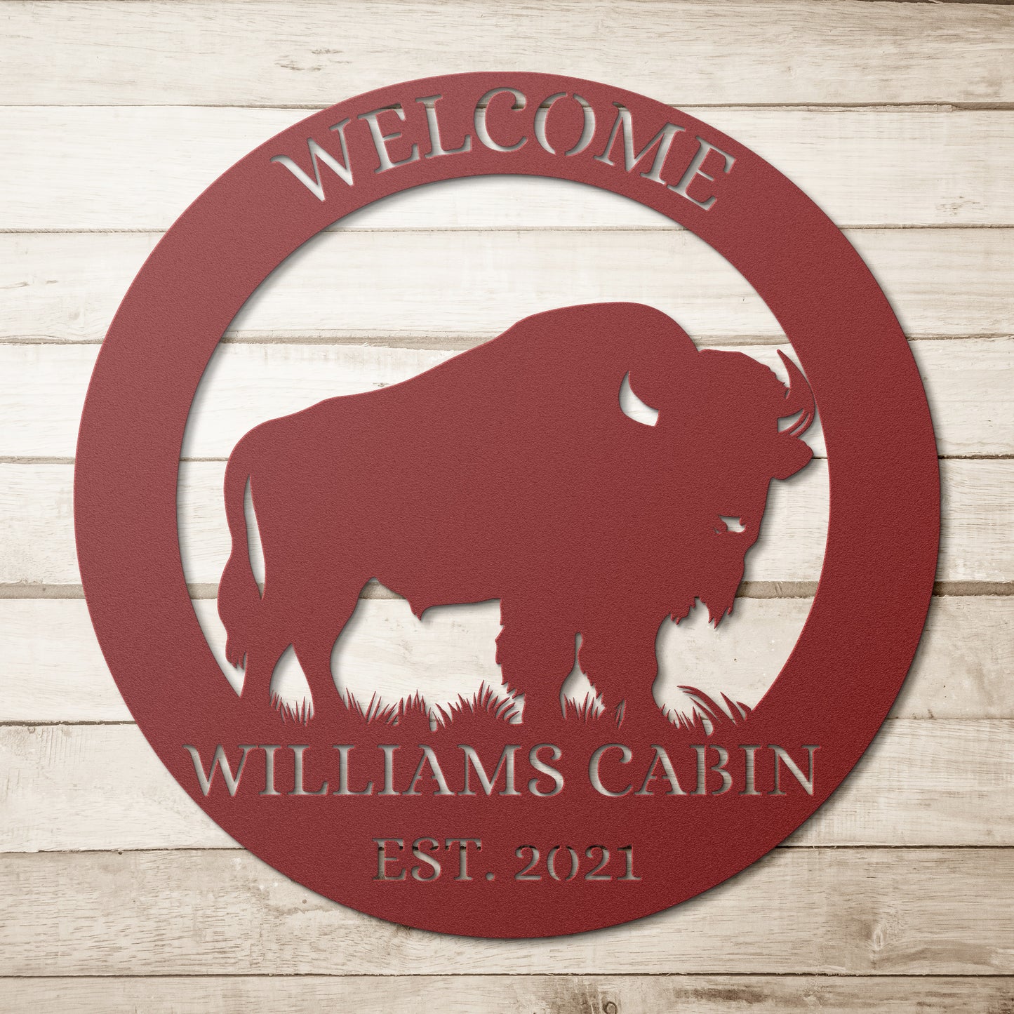 Personalized American bison metal sign, Buffalo Decor Cabin sign, Address Sign, Ranch Metal Sign, Farm Sign