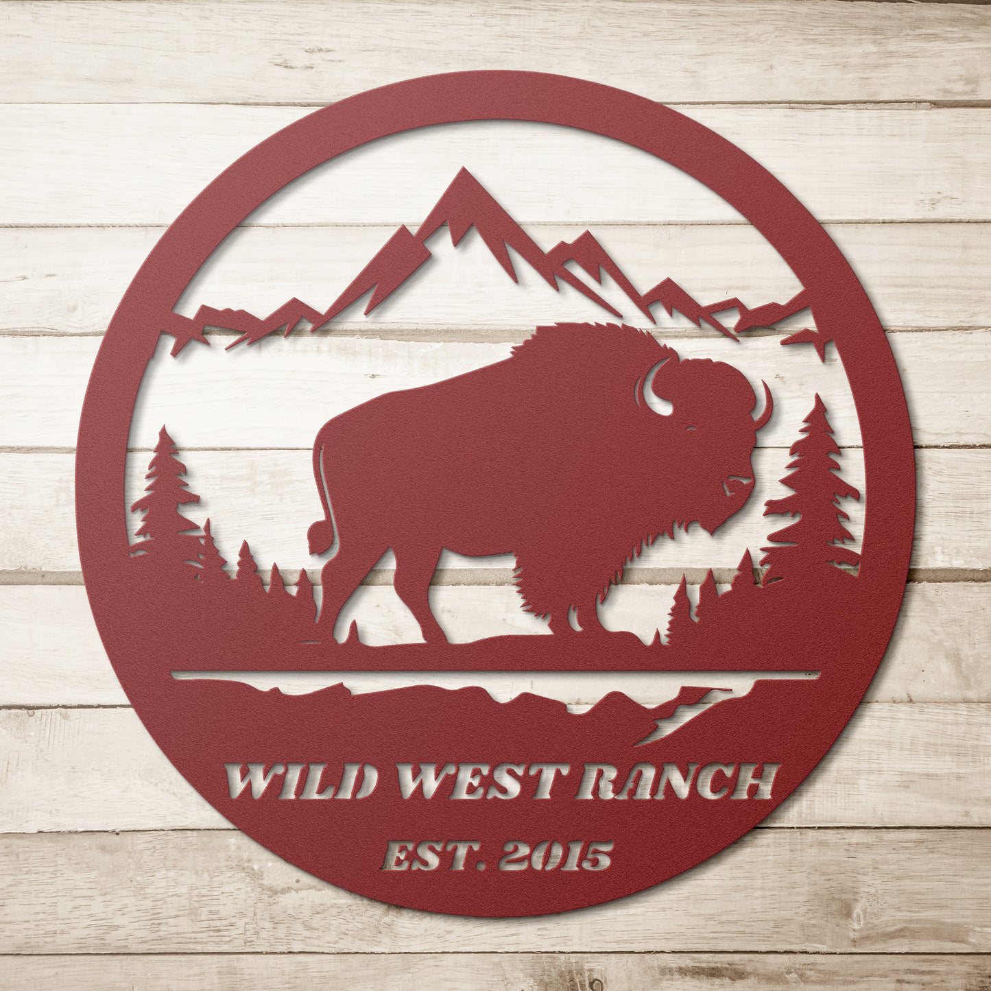 Personalized American bison metal sign, Buffalo Decor Cabin sign, Address Sign, Ranch Metal Sign, Farm Sign