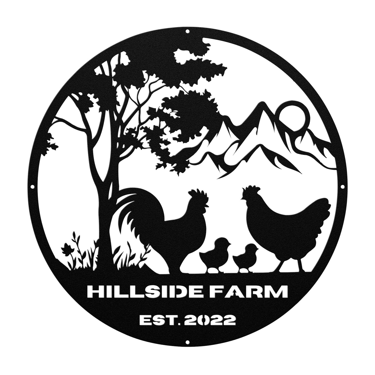 Personalized Chicken Farm Sign, Metal Farm Sign, Personalized Hen House Sign, Farmhouse Decor