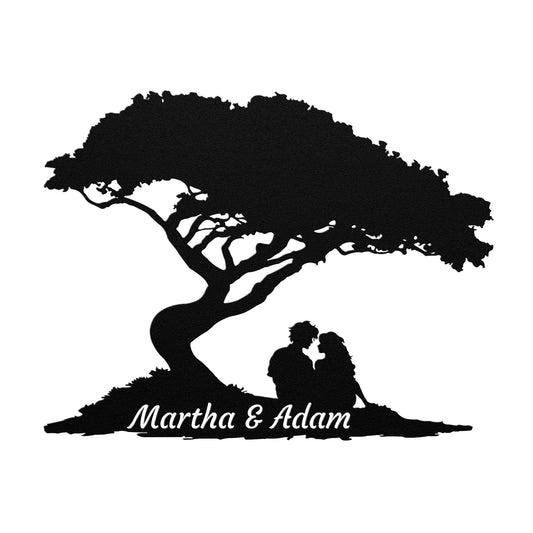 Personalized Couple Under Tree Metal Sign, Valantine Gift For Couples, Anniversary Gift For Couples.