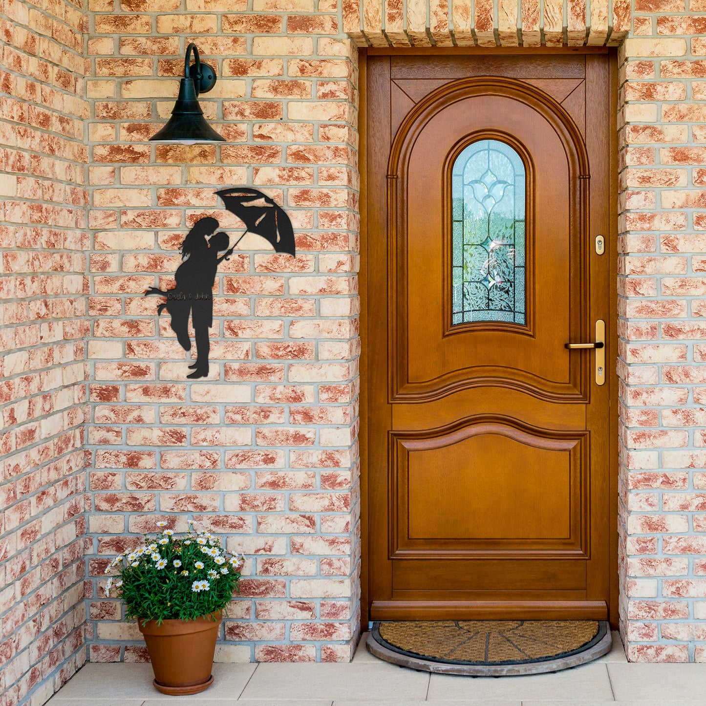 Personalized Couple Under Umbrella Metal Wall Art, Romantic Couples Sign, valentine Sign, Anniversary Gift