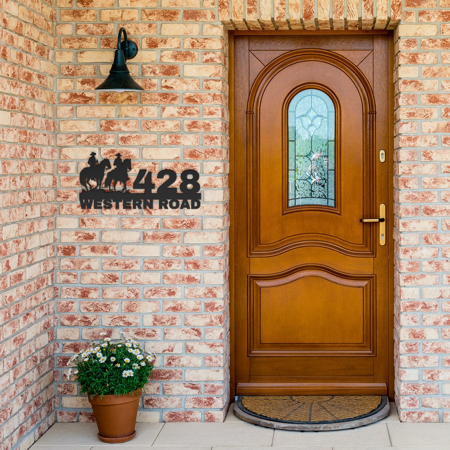 Personalized Cowboy Address Metal Sign, Custom Street Name Sign, Cowboy Home Number, Front Door Sign