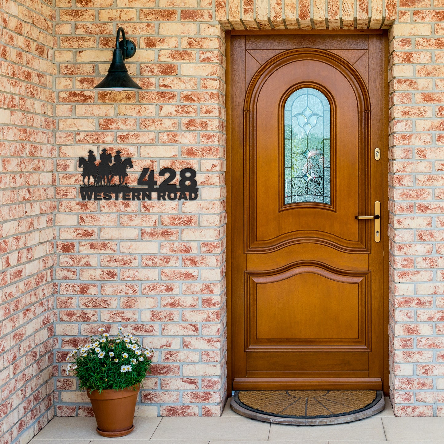 Personalized Cowboy Address Metal Sign, Custom Street Name Sign, Cowboy Home Number, Front Door Sign