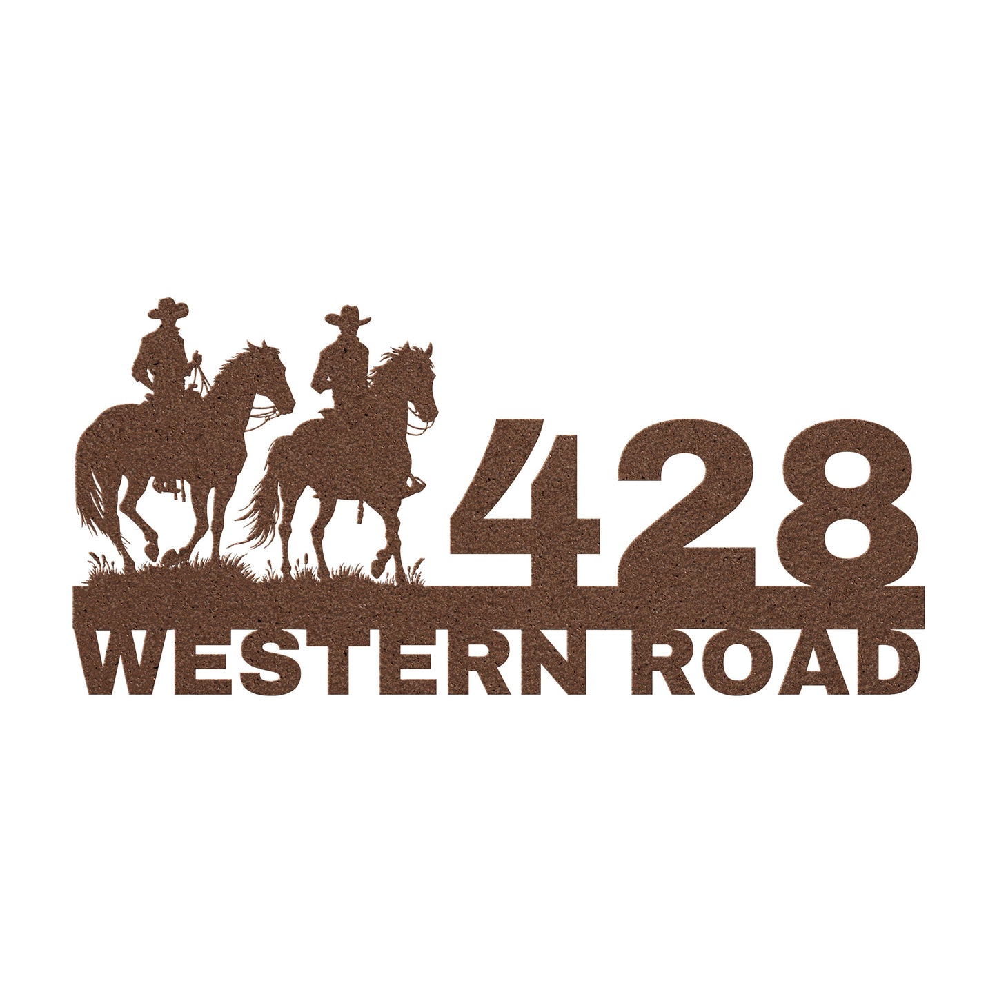 Personalized Cowboy Address Metal Sign, Custom Street Name Sign, Cowboy Home Number, Front Door Sign