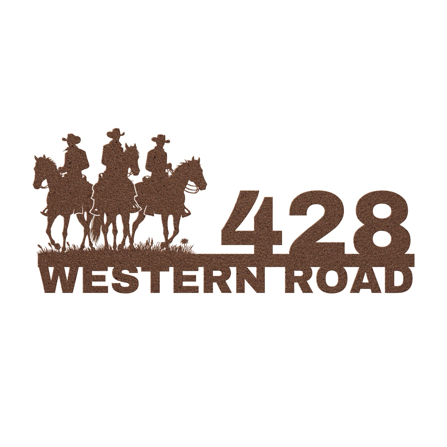 Personalized Cowboy Address Metal Sign, Custom Street Name Sign, Cowboy Home Number, Front Door Sign