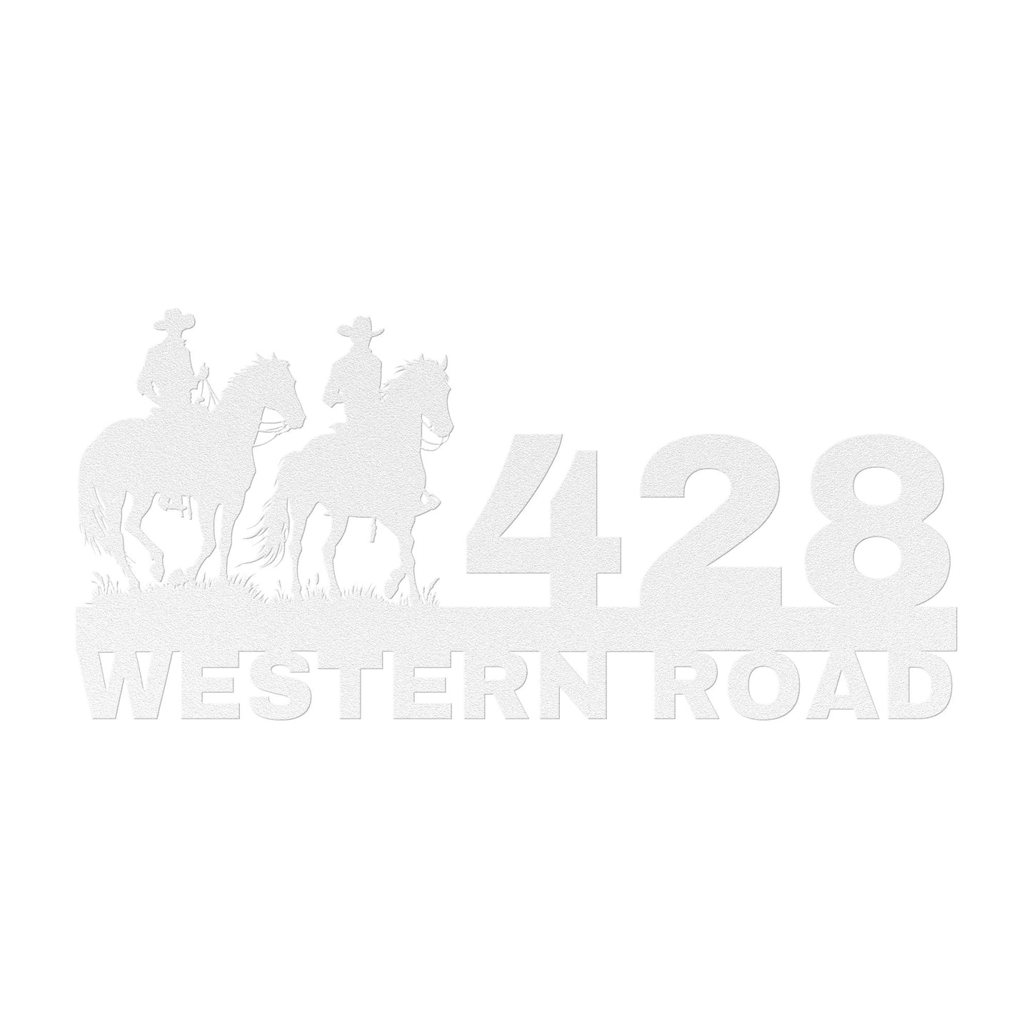 Personalized Cowboy Address Metal Sign, Custom Street Name Sign, Cowboy Home Number, Front Door Sign