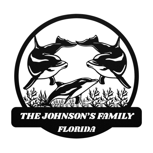 Personalized_Dolphin_Metal_Sign_Dolphin_Black_Transparent_Mockup.png