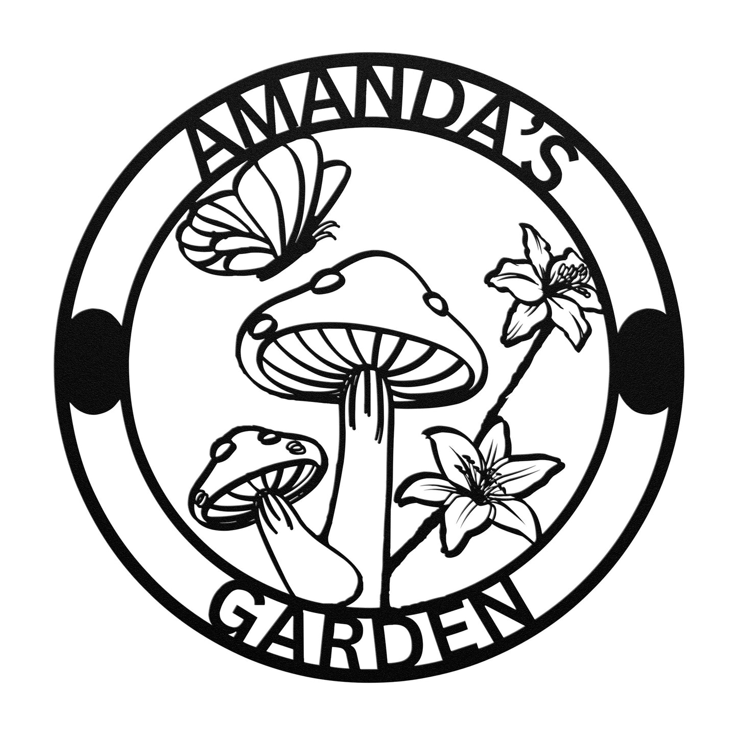 Personalized Garden Sign, Custom Metal Butterfly Sign, Garden Decor Sign