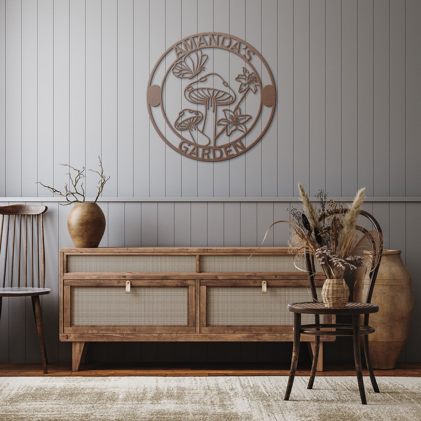 Personalized Garden Sign, Custom Metal Butterfly Sign, Garden Decor Sign