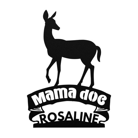 Personalized Mama doe Metal Sign, Mother's Day Gift, Cabin Wall Decor, Mom Sign, Personalized Gifts for Mom,