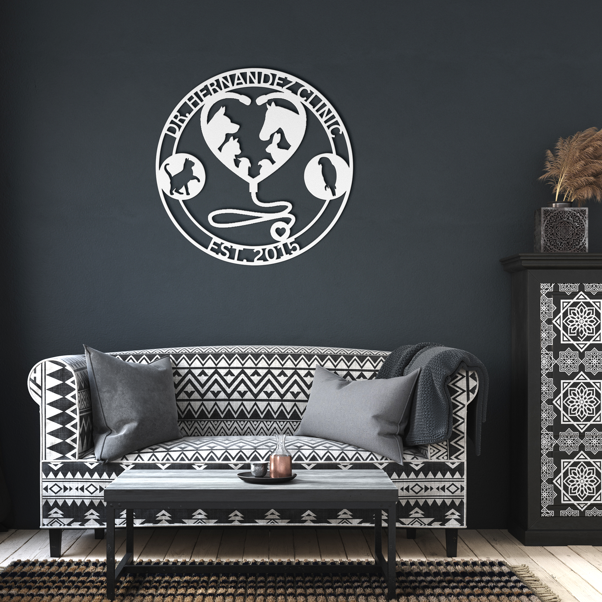 Personalized_Metal_Vet_Sign_Custom_Vete_White_Dark_Living_Room_Mockup.png