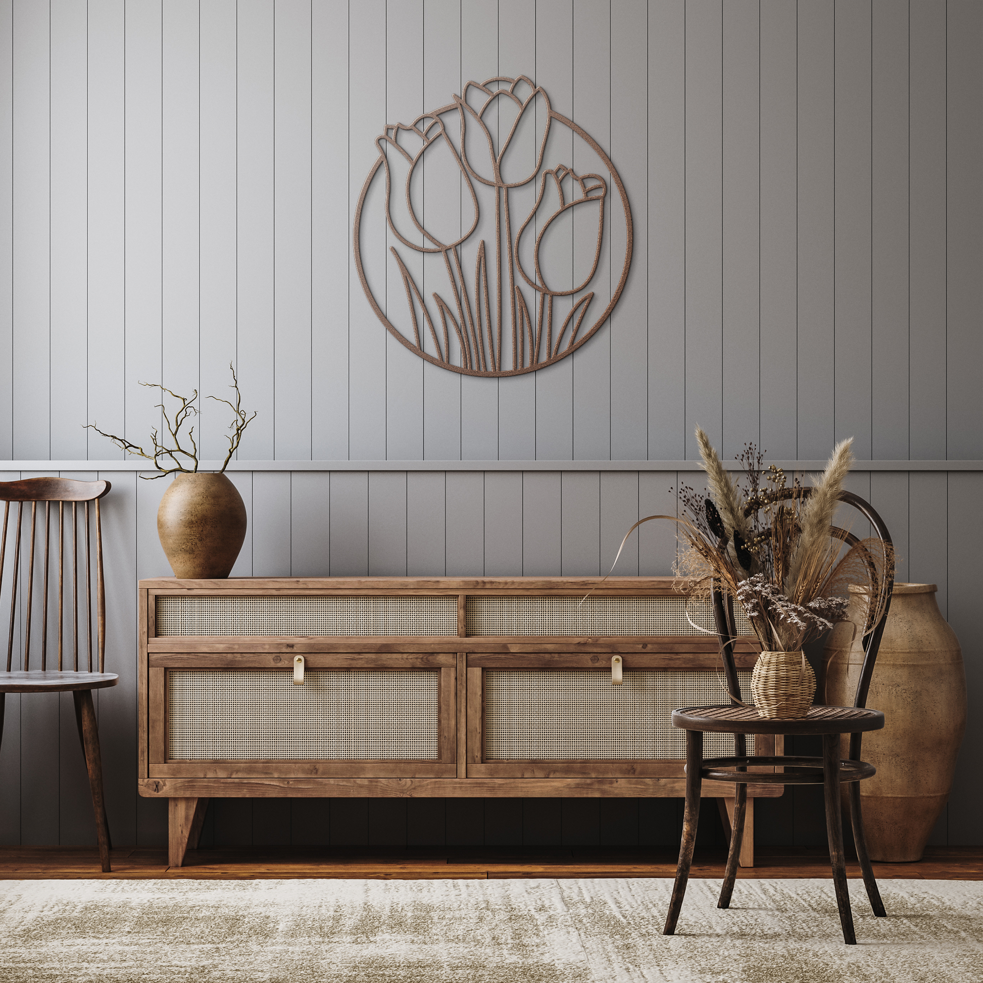 Round_Tulip_Metal_Sign_Flower_Theme_Gar_Copper_Rustic_Hallway_Mockup.png