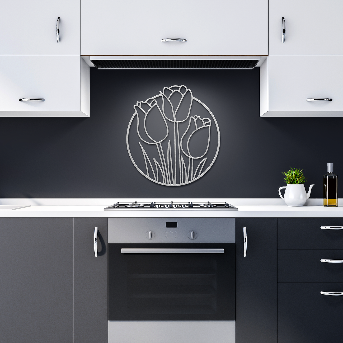 Round_Tulip_Metal_Sign_Flower_Theme_Gar_Silver_Dark_Kitchen_Mockup.png