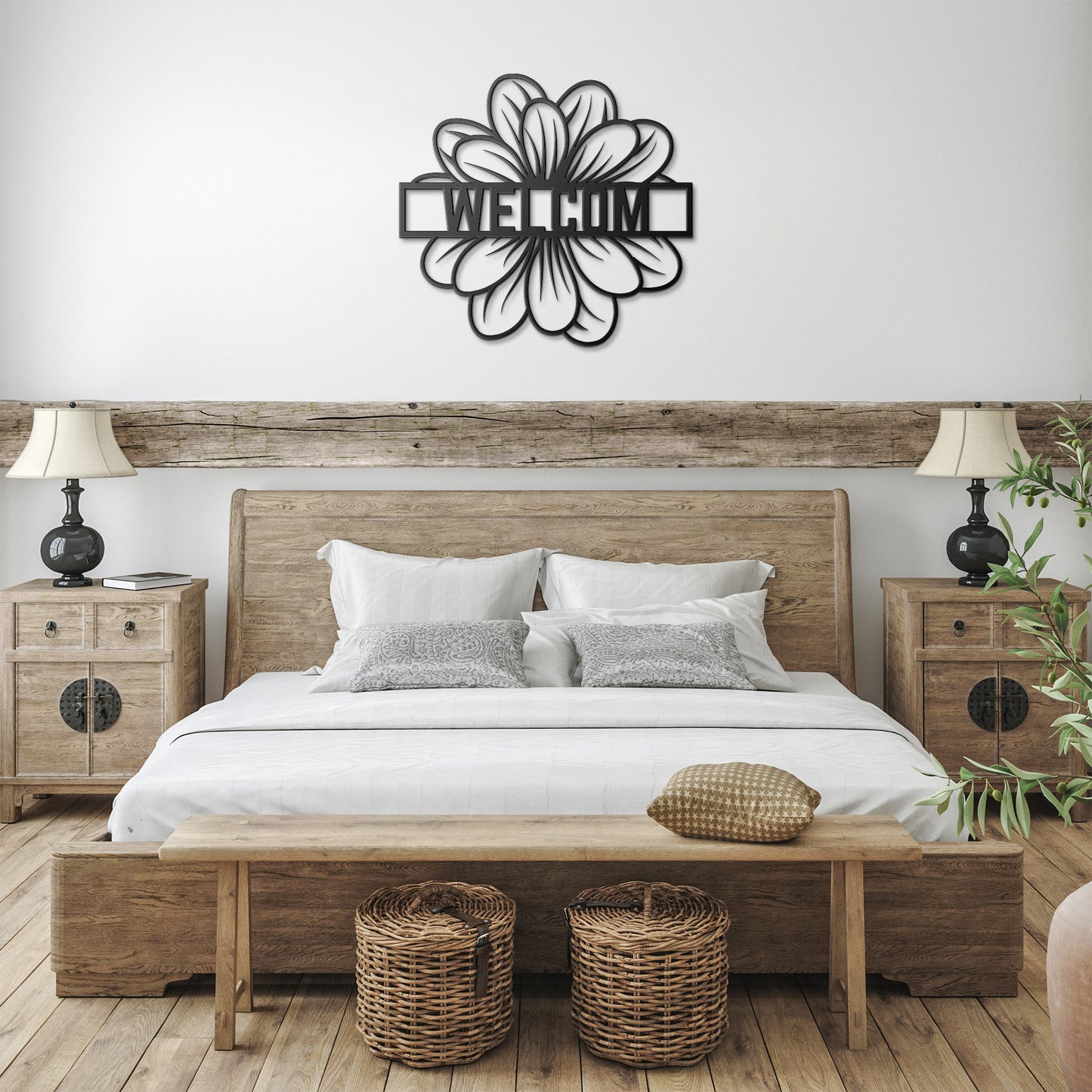 Sunflower Welcome Metal Sign, Front Porch Welcome Sign, Front Door Decor, Address Sign, House Number Plaque