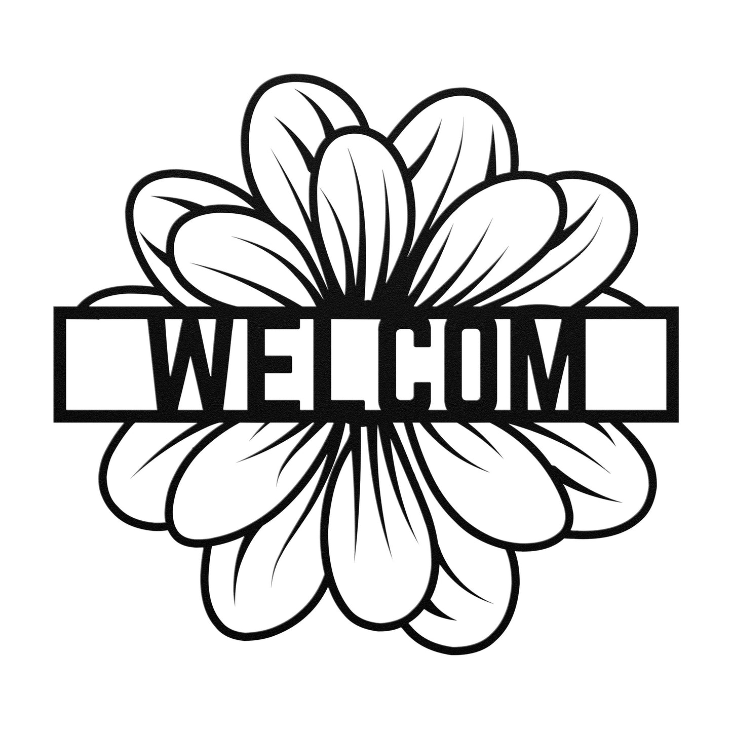 Sunflower Welcome Metal Sign, Front Porch Welcome Sign, Front Door Decor, Address Sign, House Number Plaque
