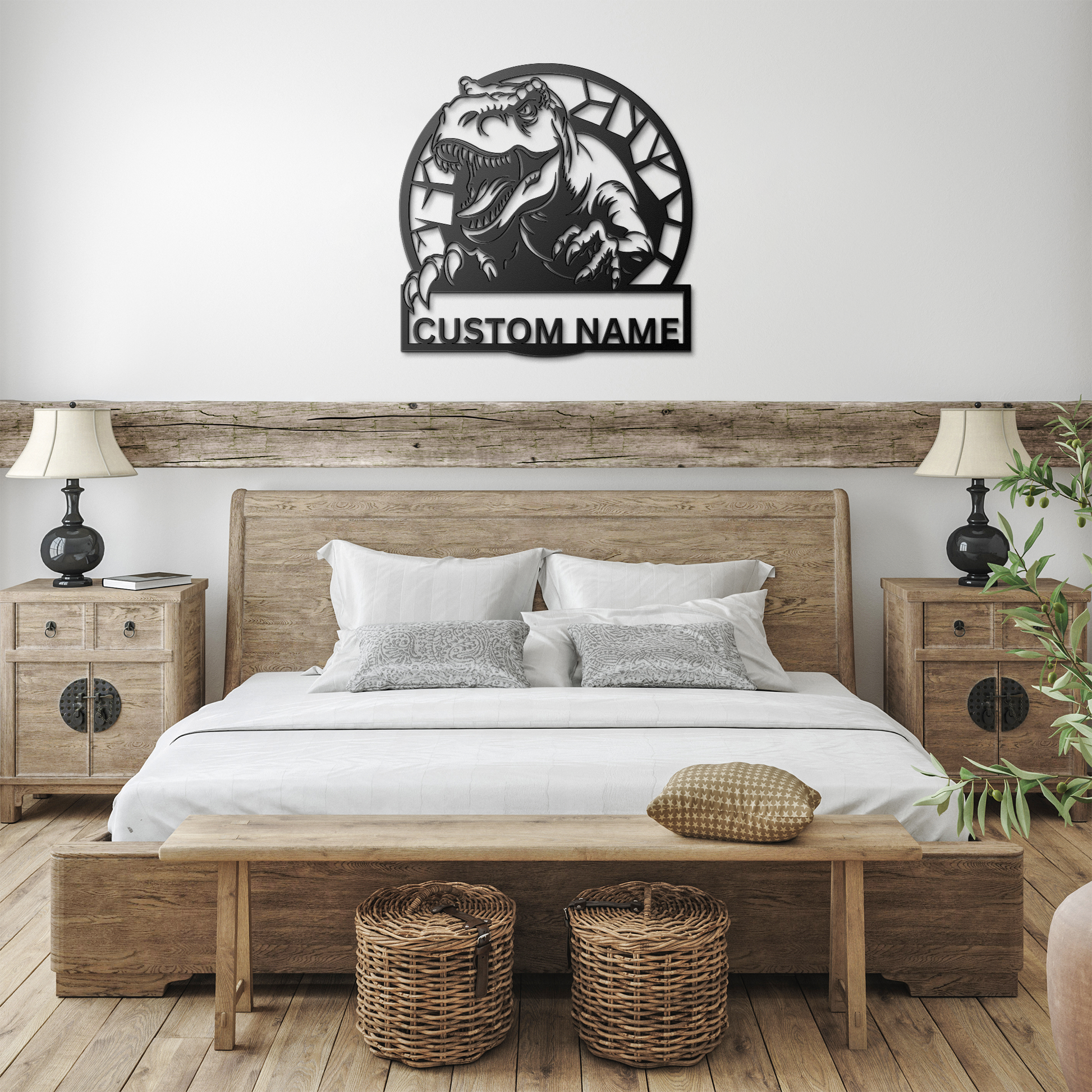 T-Rex_Dinasaur_Personalized_Name_Sign_C_Black_Farmhouse_Bedroom_Mockup.png