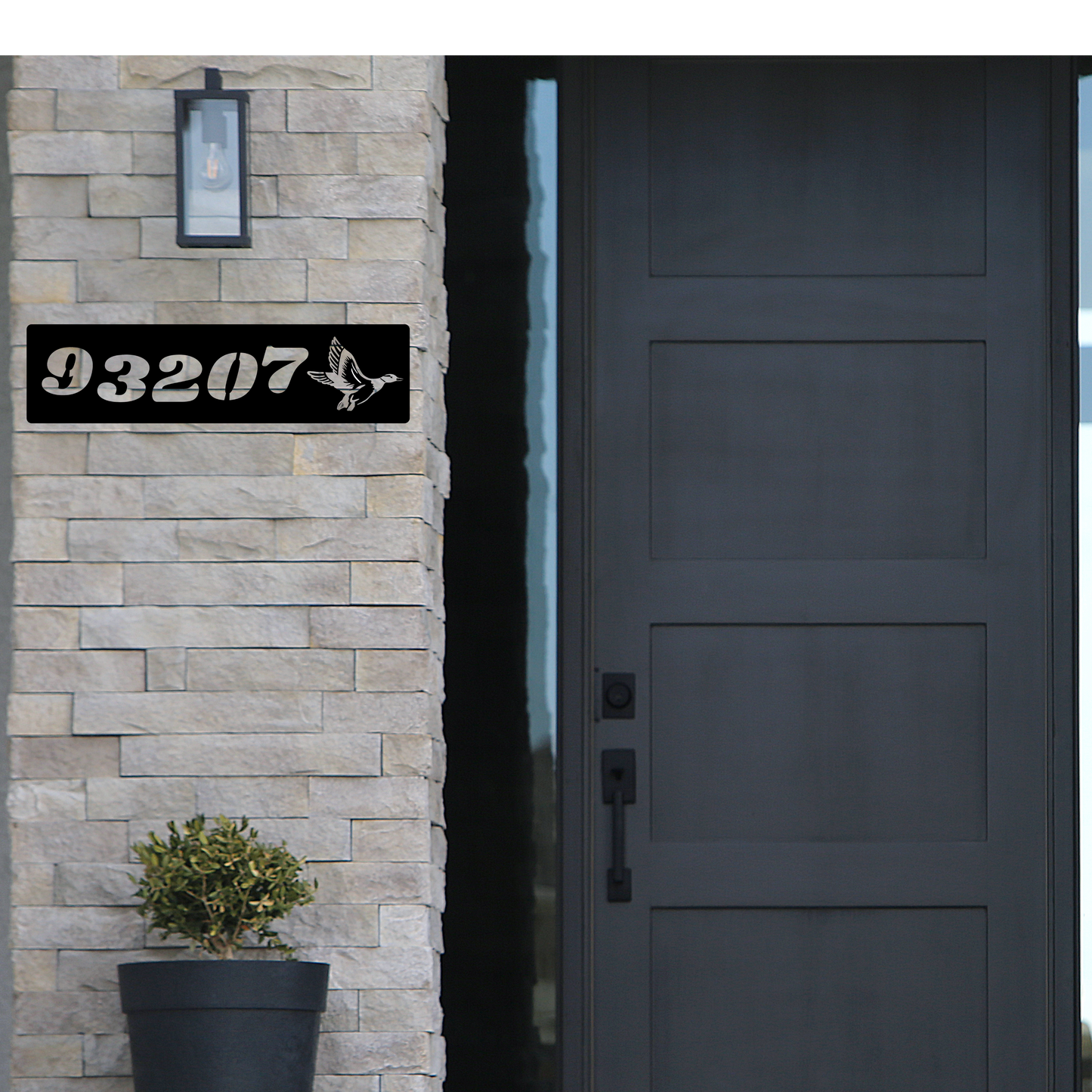 Custom Vertical or Horizontal House Number Sign, figured Duck Mailbox Number, Vertical or Horizontal Metal Address Sign, Outdoor Address Sign