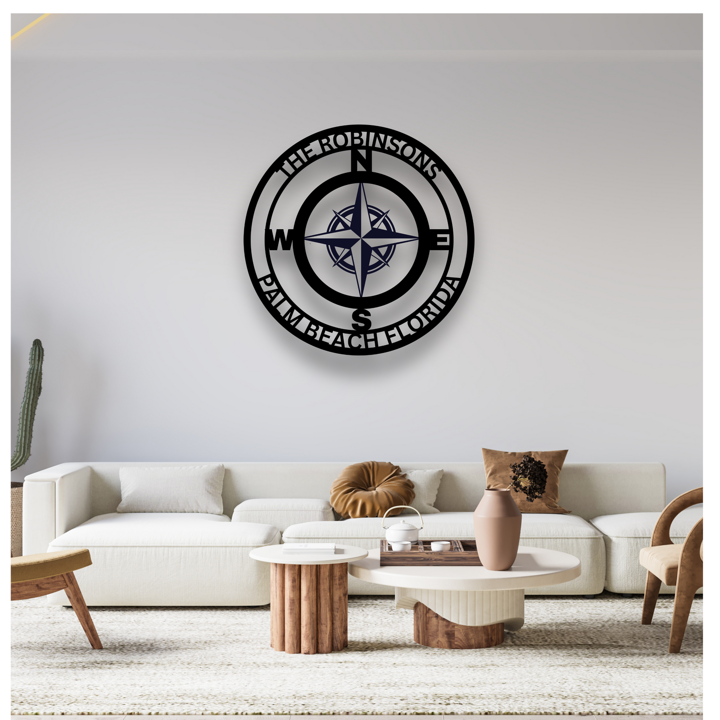 Custom Nautical Compass Family Name Sign, Personalized Compass Wall Decor, Front Door Decor, Gift for Couple