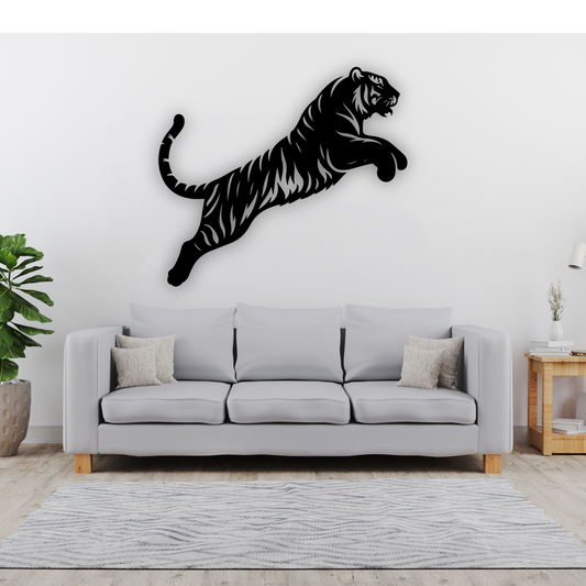 Tiger Metal Decor, Metal Wall Art, Man Cave Gift, Year of the Tiger, Zodiac Sign for Tiger, Above Bed Decor