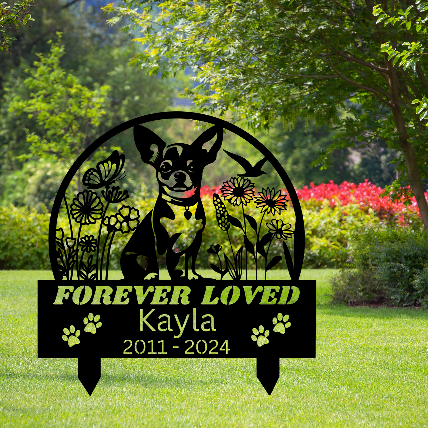 Custom Chihuahua Dog Memorial Stake, Personalized Grave Marker For Dog, Dog Loss Gift,Dog Loss Gift,