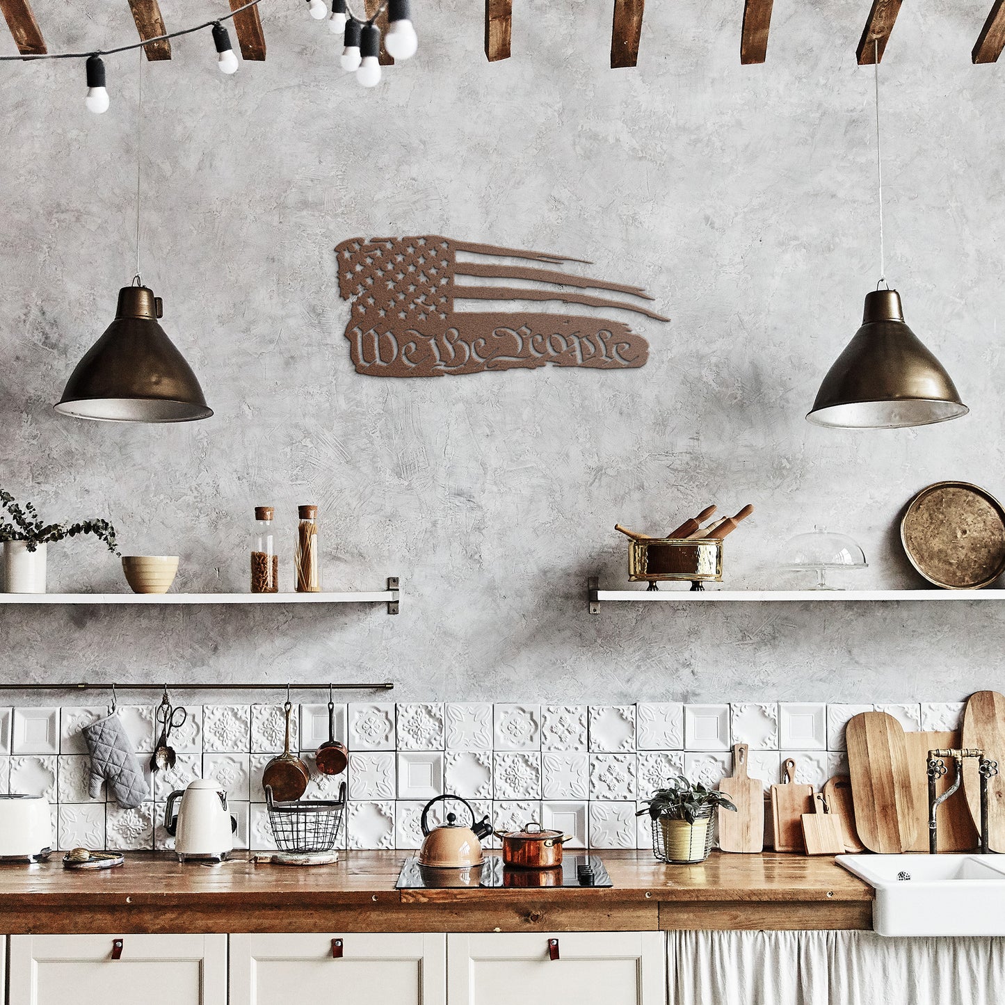 We The People American Flag, Patriotic 'We The People' USA Flag Metal Sign,America, 4th of July