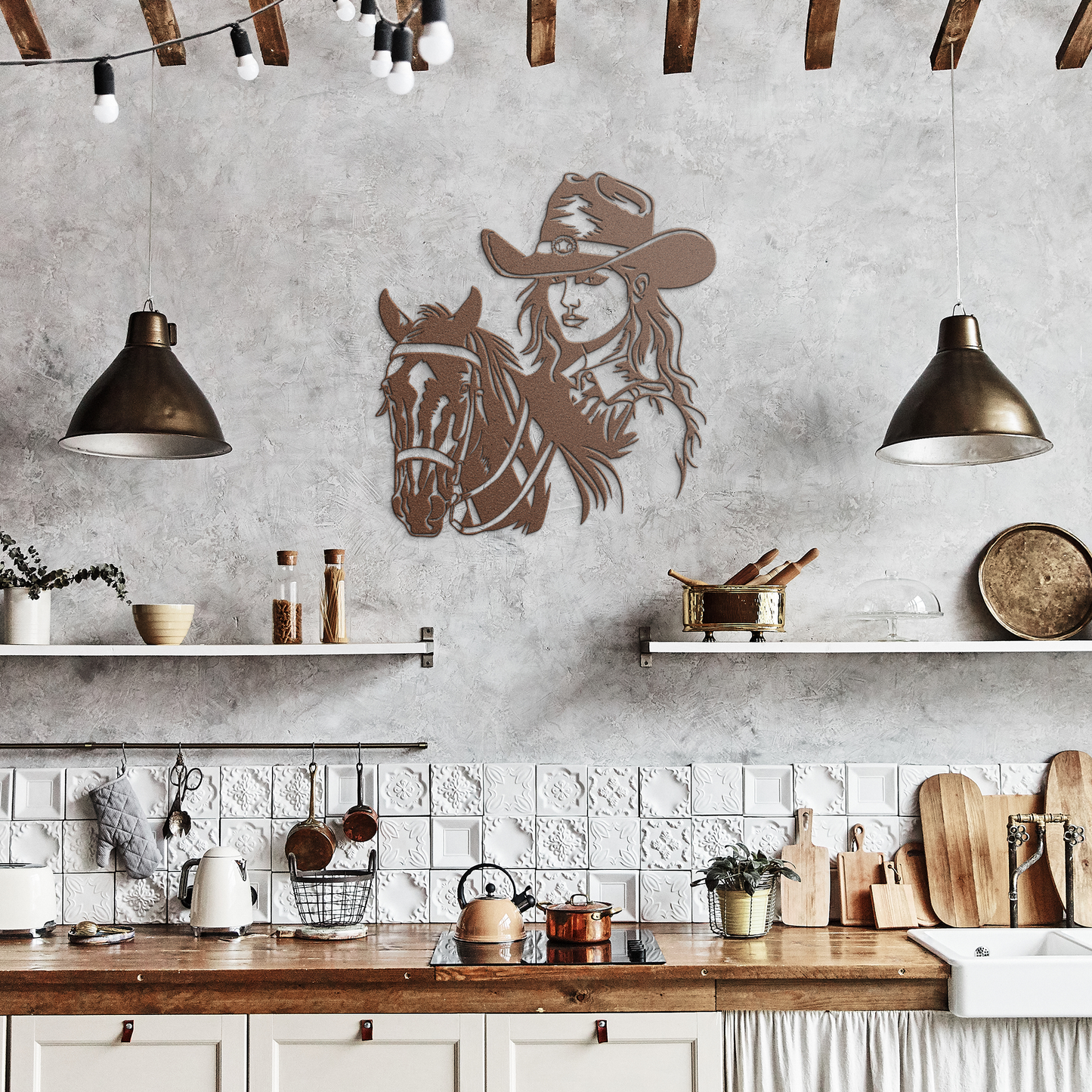 Western_Cowboy_Girl_Horse_Metal_Sign_Copper_Rustic_Kitchen_Mockup.png