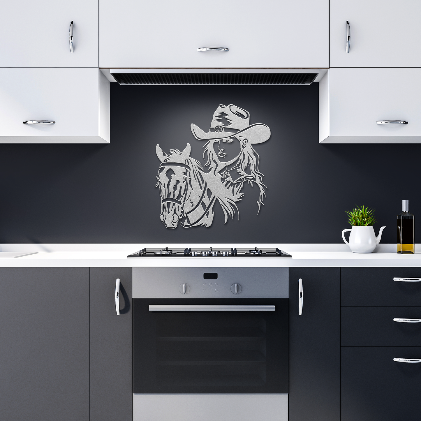 Western_Cowboy_Girl_Horse_Metal_Sign_Silver_Dark_Kitchen_Mockup.png